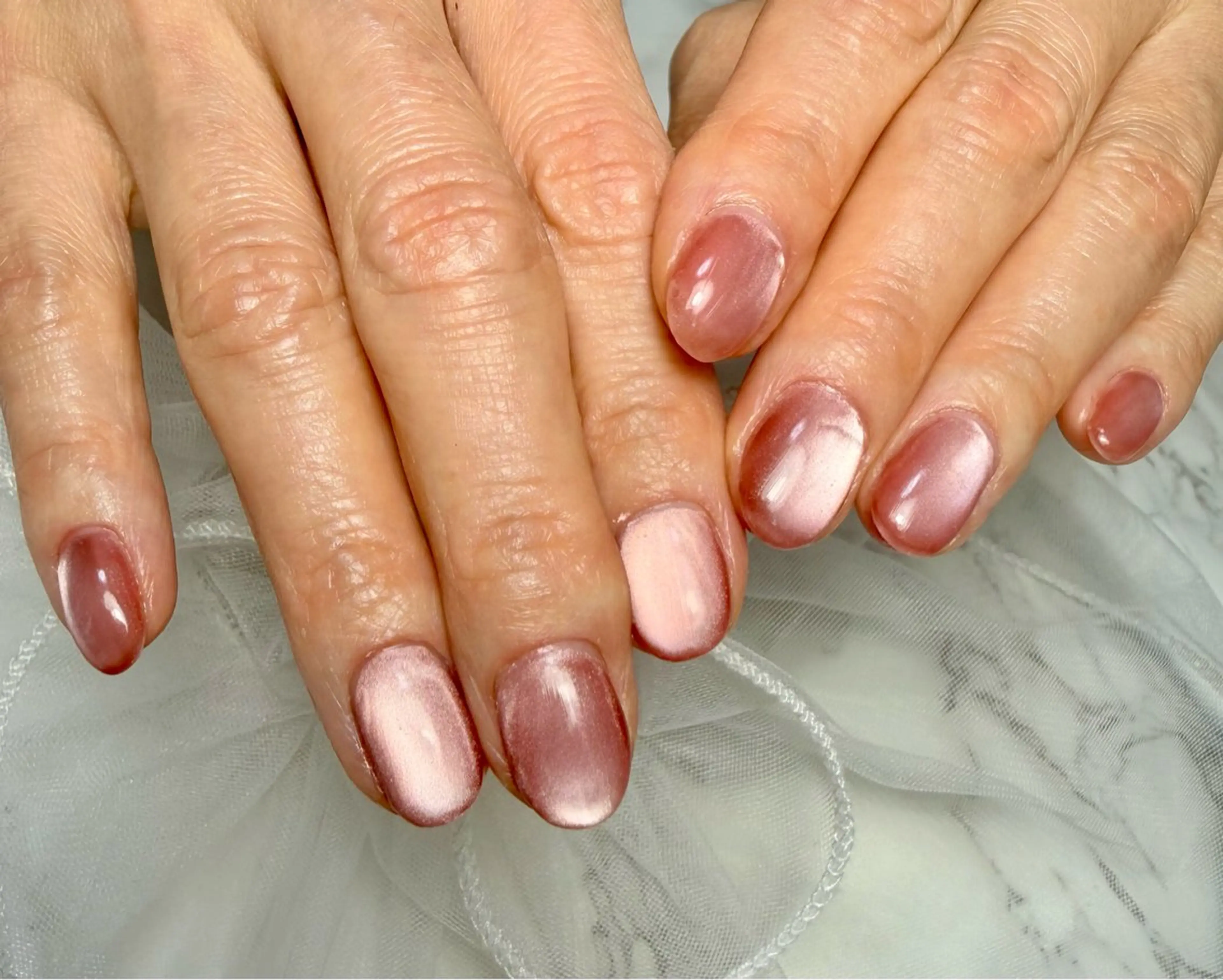 ネイル アートネイル チークネイル フラッシュネイル フラッシュマグ フレンチネイル Mai’s nailのネイルデザイン