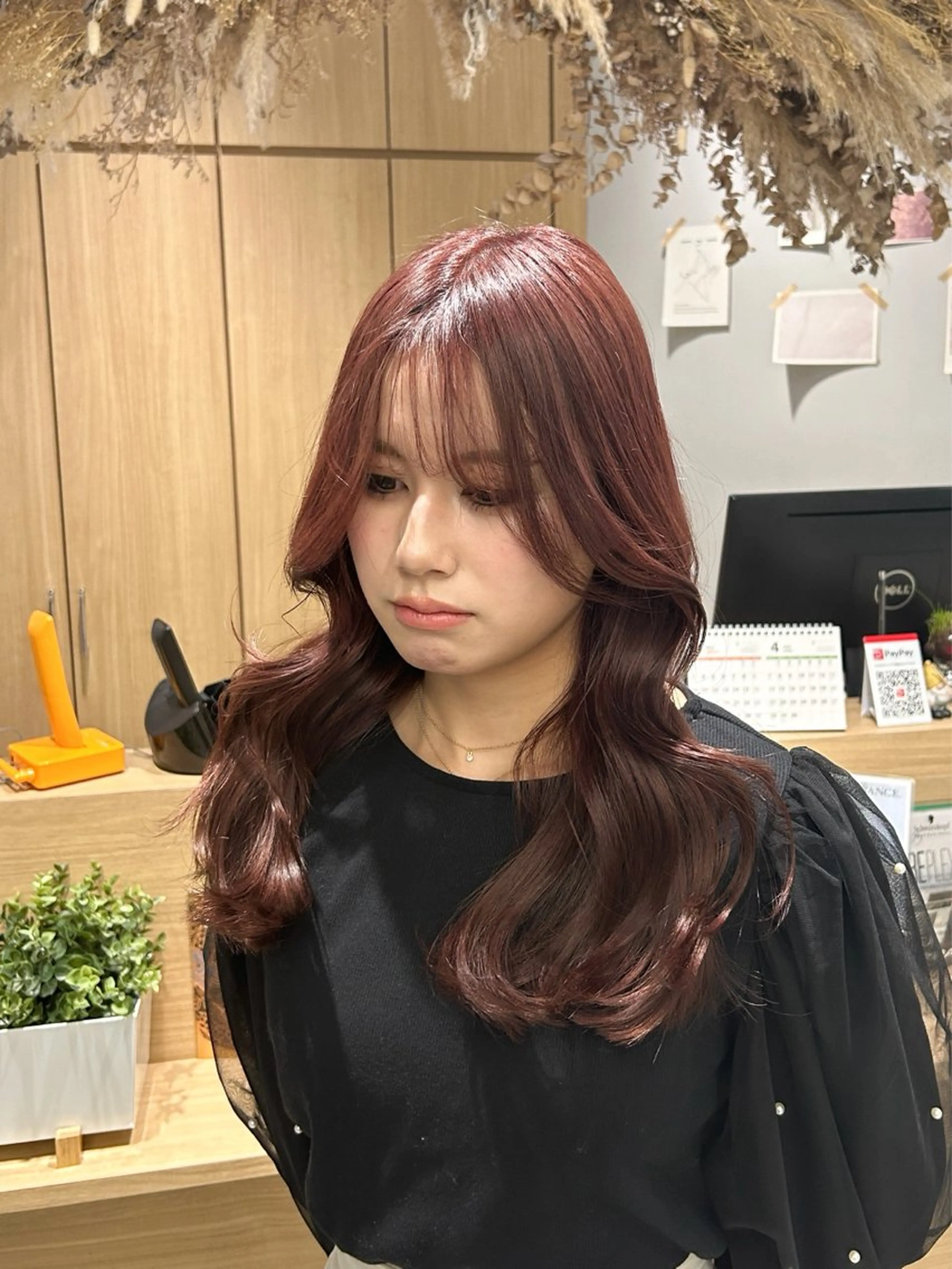 ロング カラー ブラウンカラー ピンクカラー ピンクブラウン 韓国風ヘア レイヤーカット 韓国ヘア×レイヤー カット/上田丈也のヘアスタイル