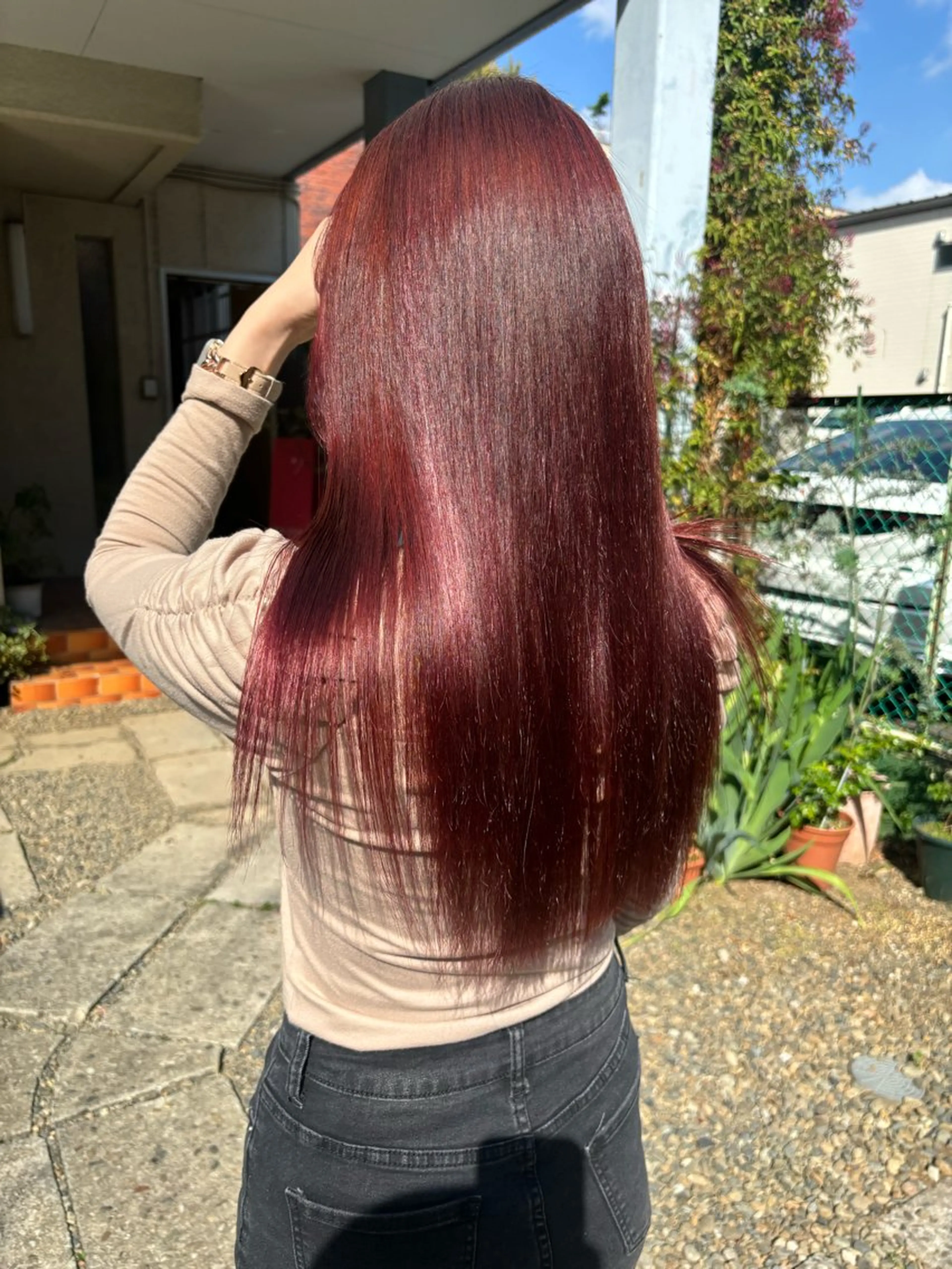 セミロング カラー ブリーチ 透明感カラー レッドカラー ヘアカラー トリートメント Belle 新宿店所属・🐰美髪縮毛矯正 募集中/ゆな🐰のヘアスタイル