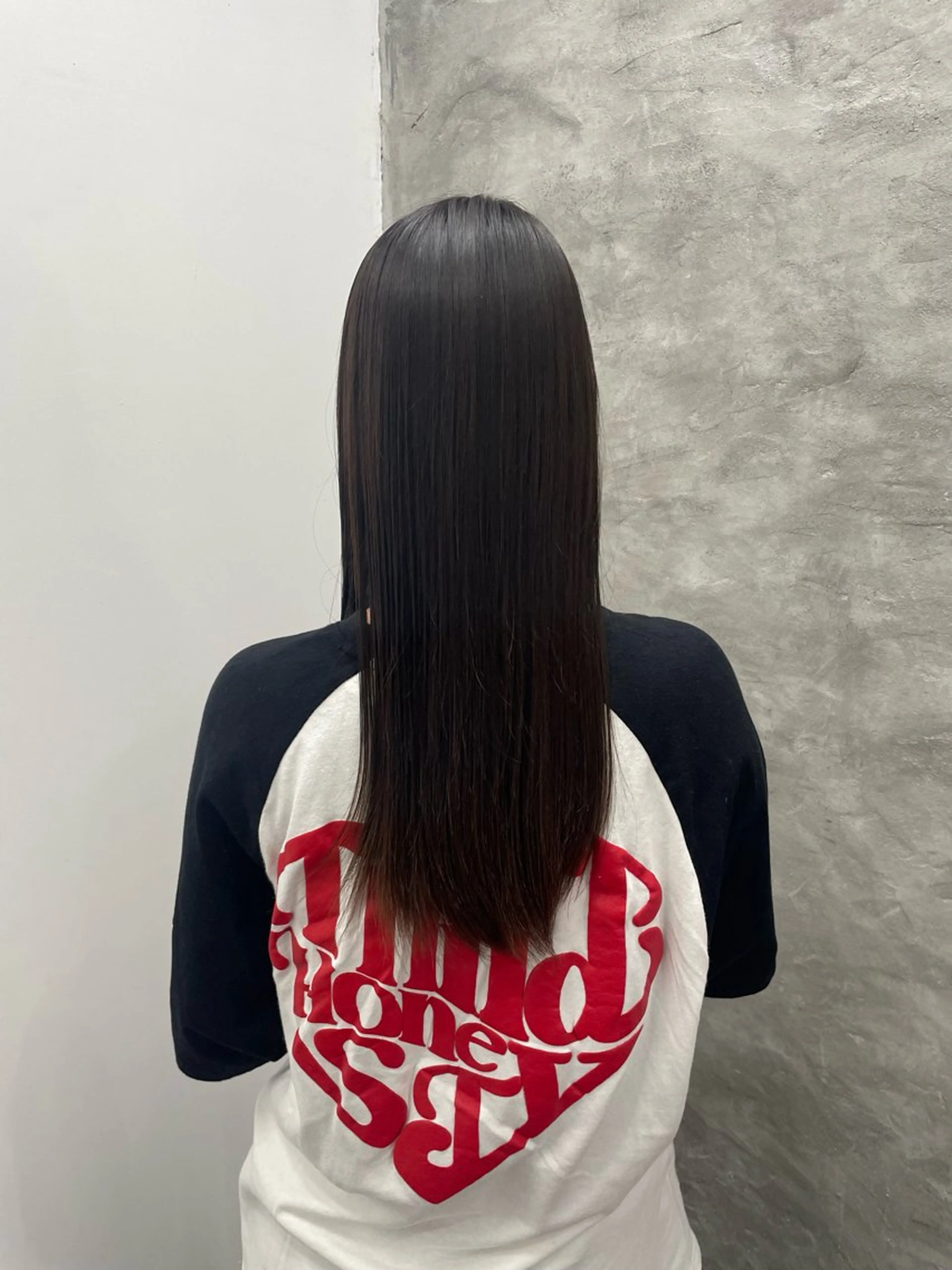 ロング 酸性ストレート カット 縮毛矯正 トリートメント 酸性ストレート/ ボブ/暖色/リコのヘアスタイル