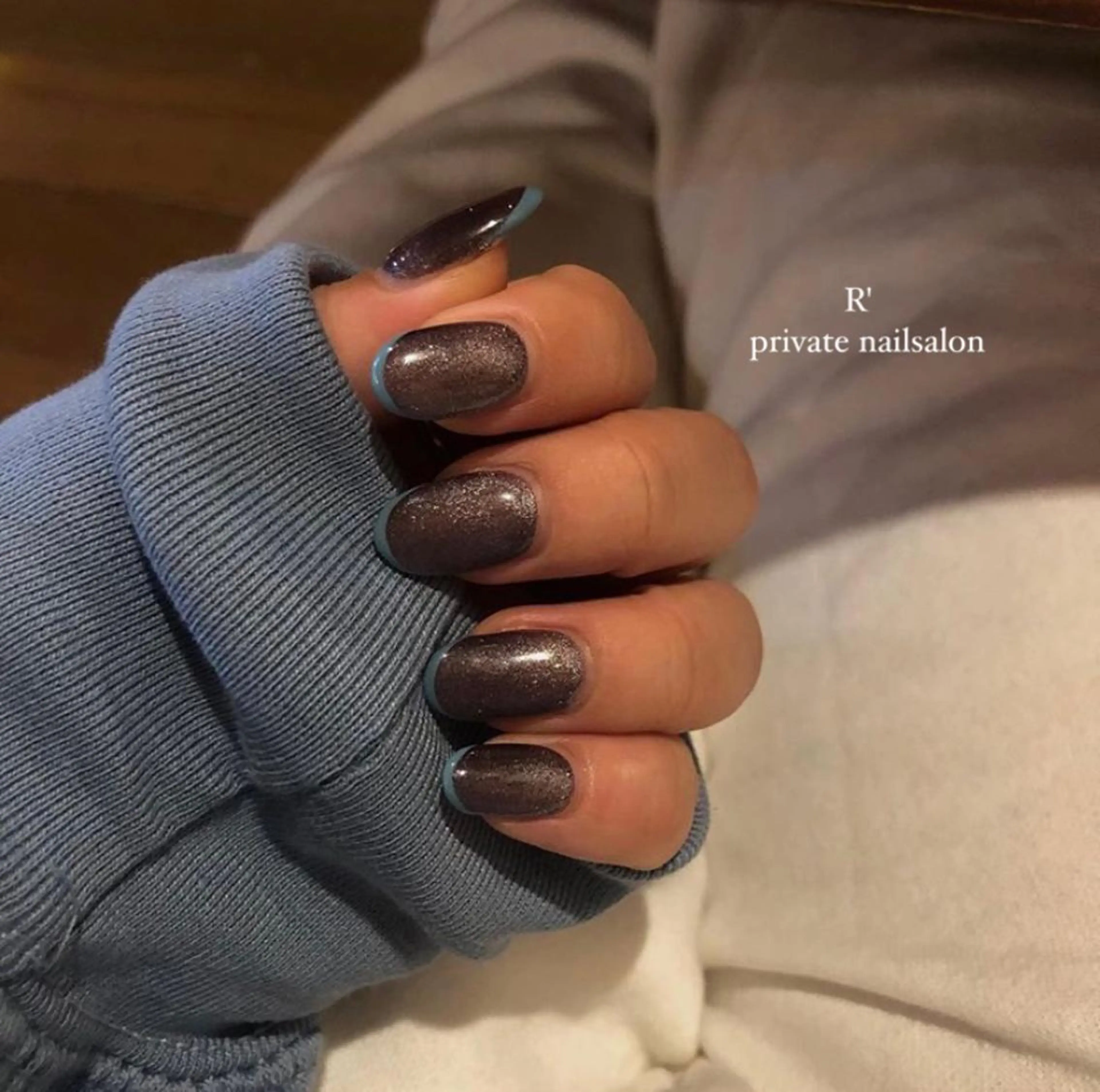 ネイル フレンチネイル マグネットネイル ストーンネイル Bersinar nail(rina)のネイルデザイン