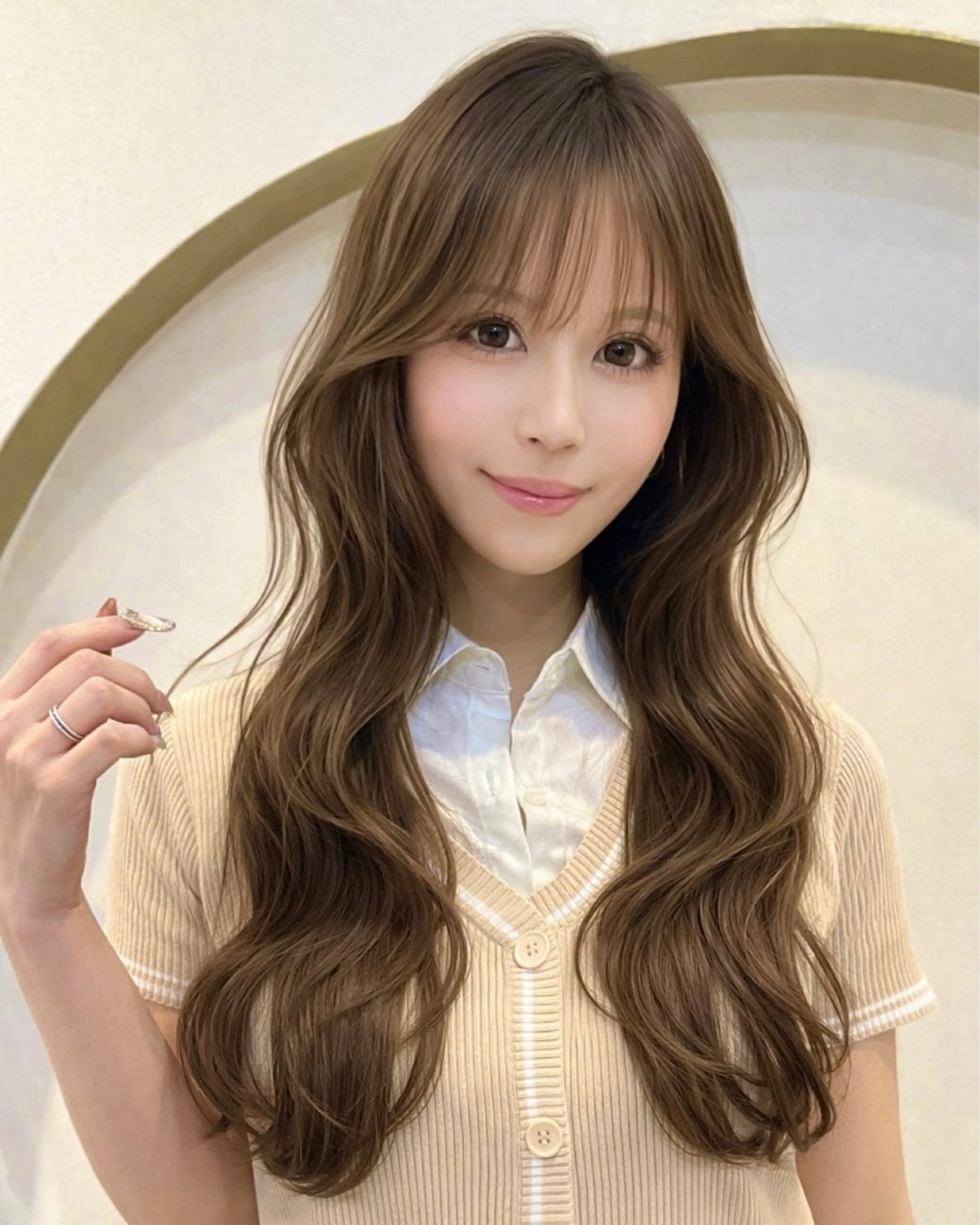 ロング カット ヘアカラー トリートメント 小田裕也 チャンモリパーマのヘアスタイル