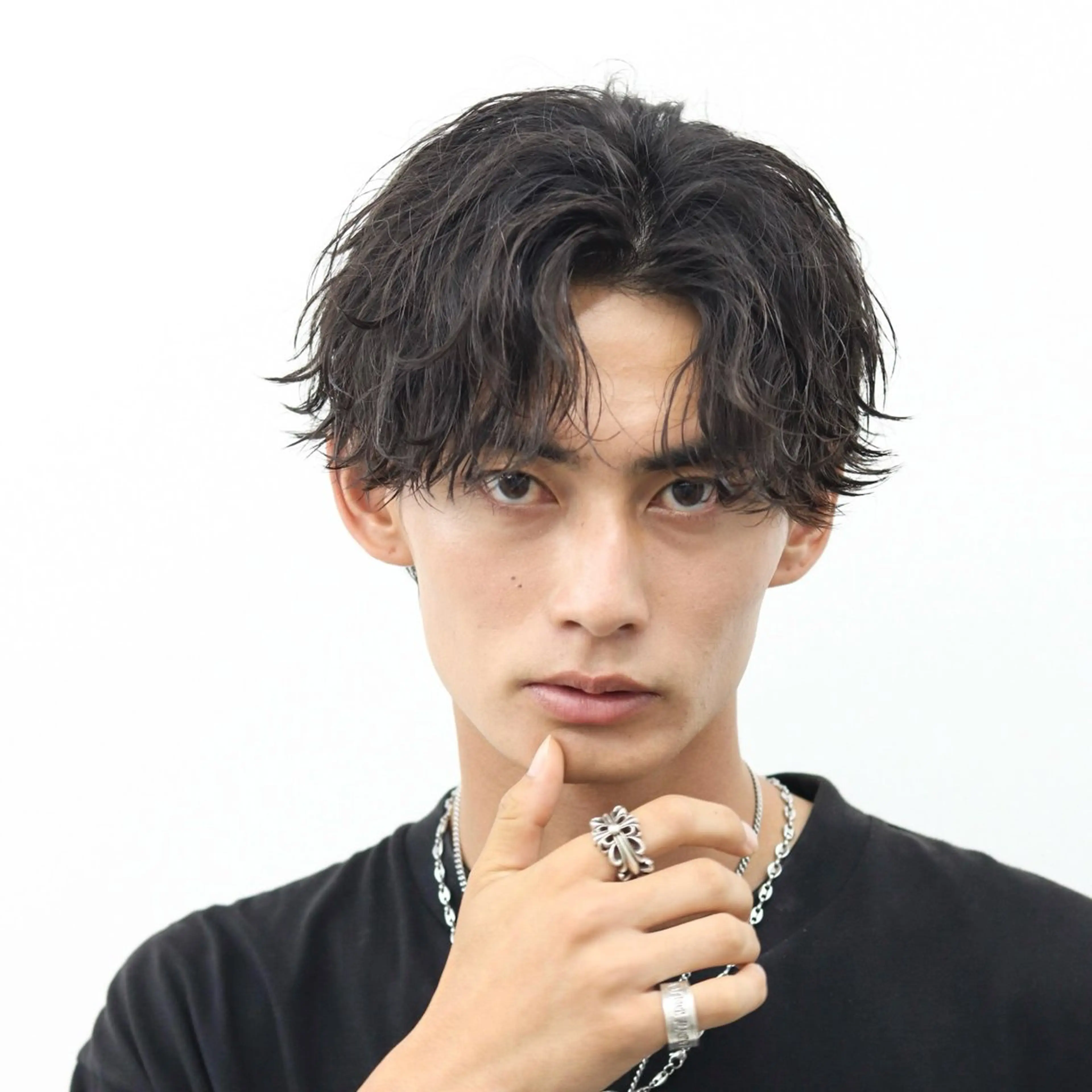 ミディアム カラー パーマ メンズ カット パーマ トリートメント ハイトーン/メンズマ ッシュ/KYOHEIのヘアスタイル