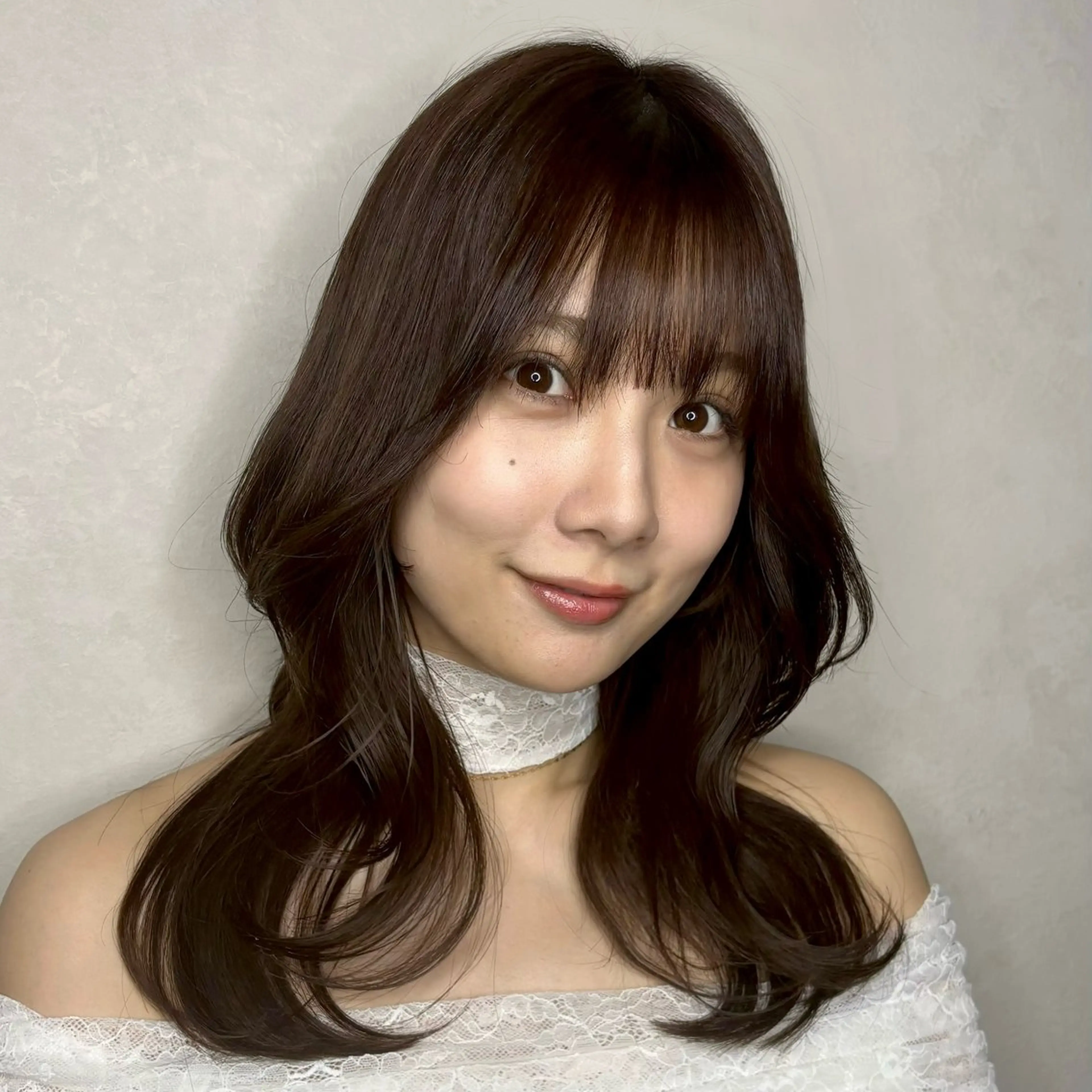 セミロング カラー RYU韓国ヘア/レイ ヤー/透明感艶カラーのヘアスタイル