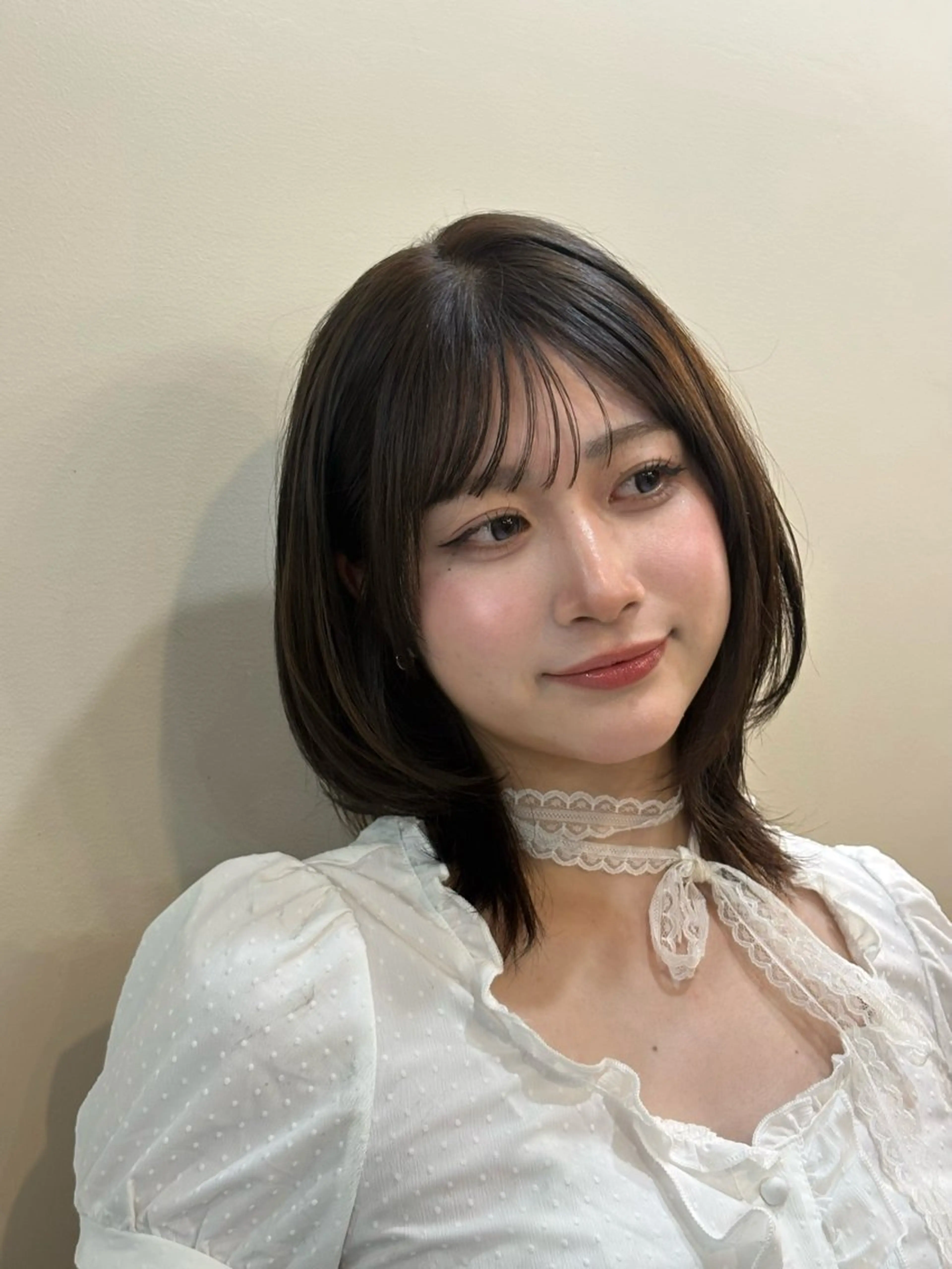 ミディアム 韓国風ヘア レイヤーカット mikano 🌷.*のヘアスタイル
