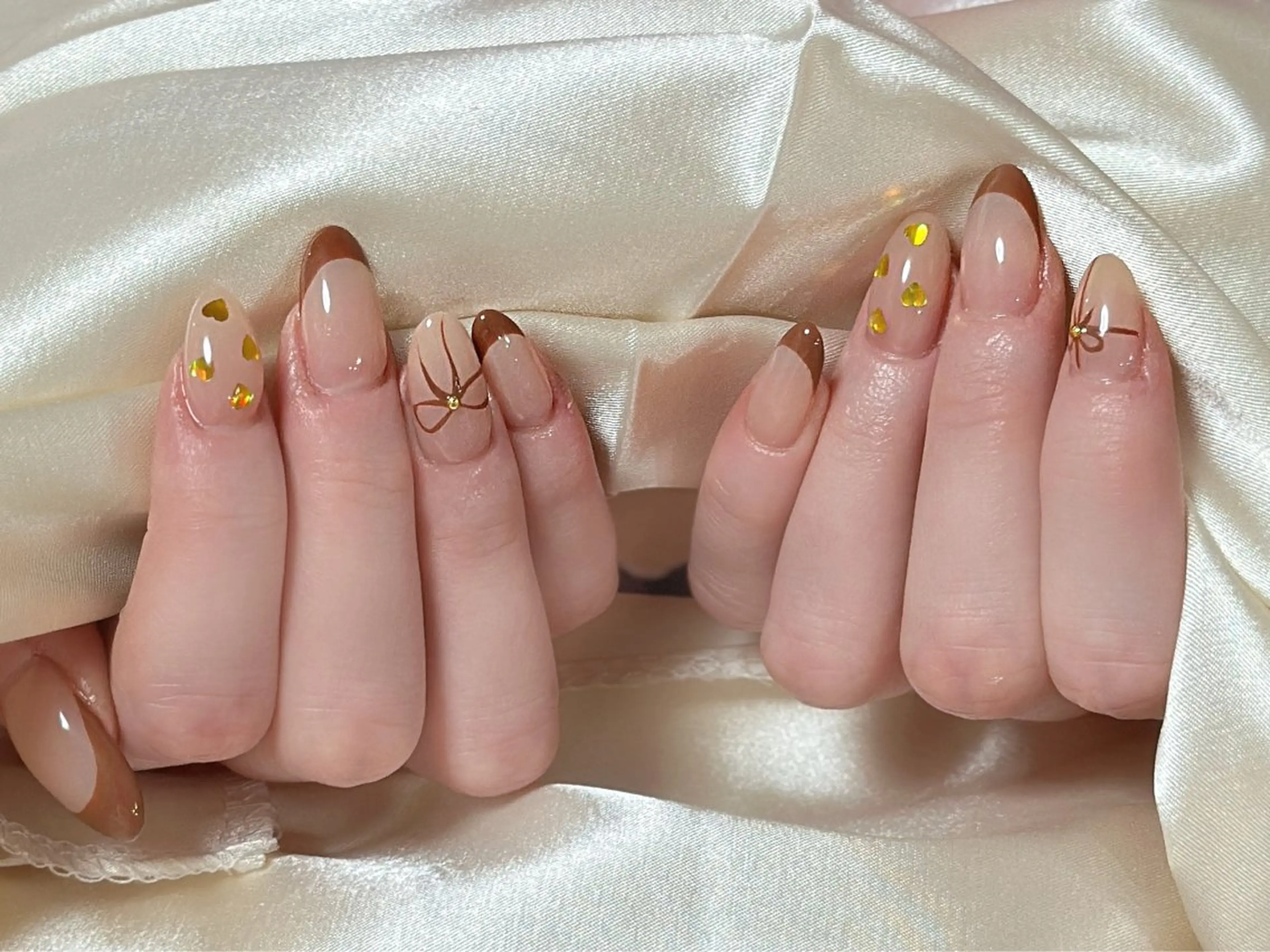 ネイル アートネイル オーロラネイル チークネイル フレンチネイル ガラスフレンチ ハンドネイル 🎀🎀YooLi Nail Salonのネイルデザイン