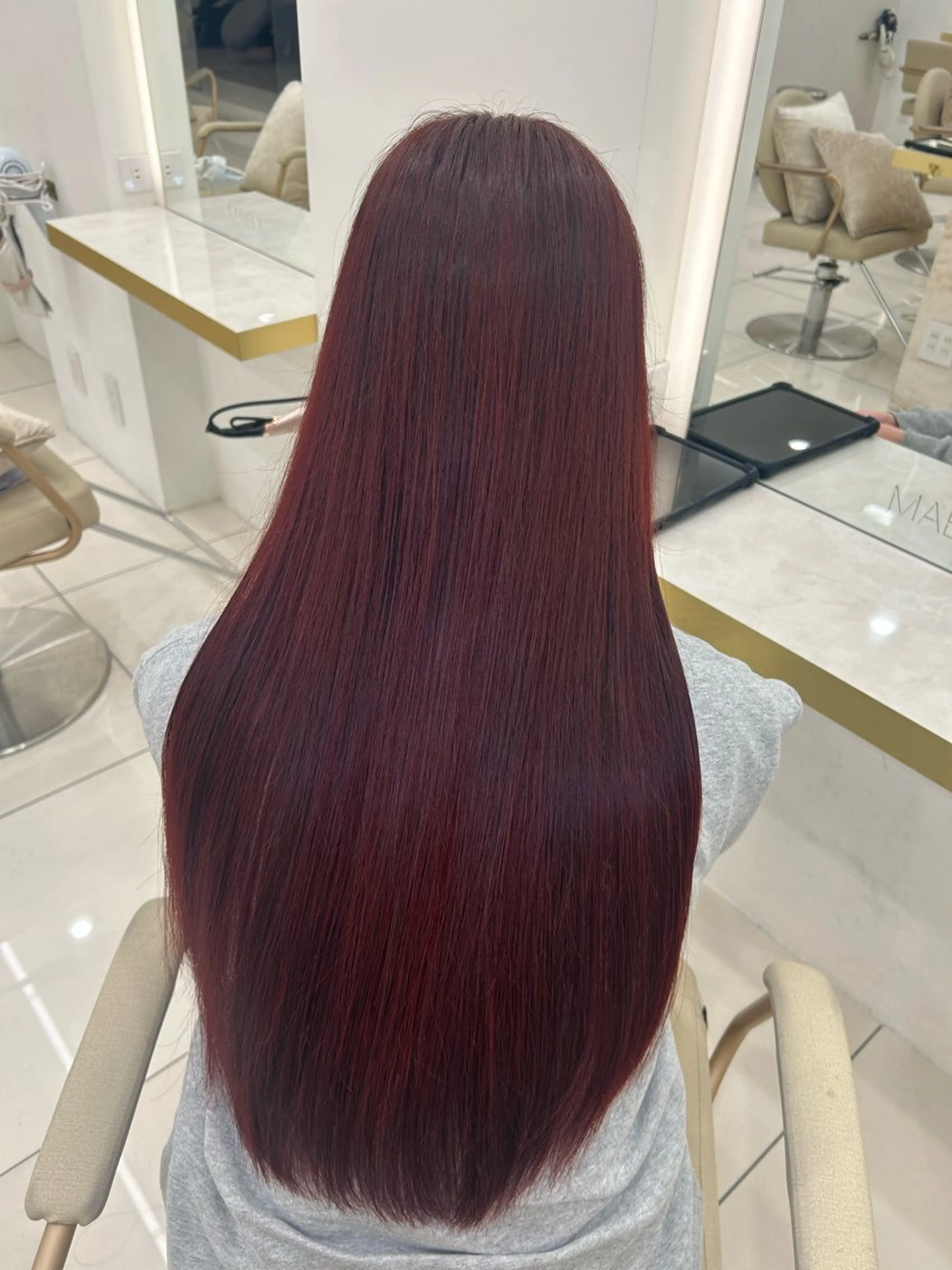 カラー レッドカラー ヘアカラー うの はるなのヘアスタイル