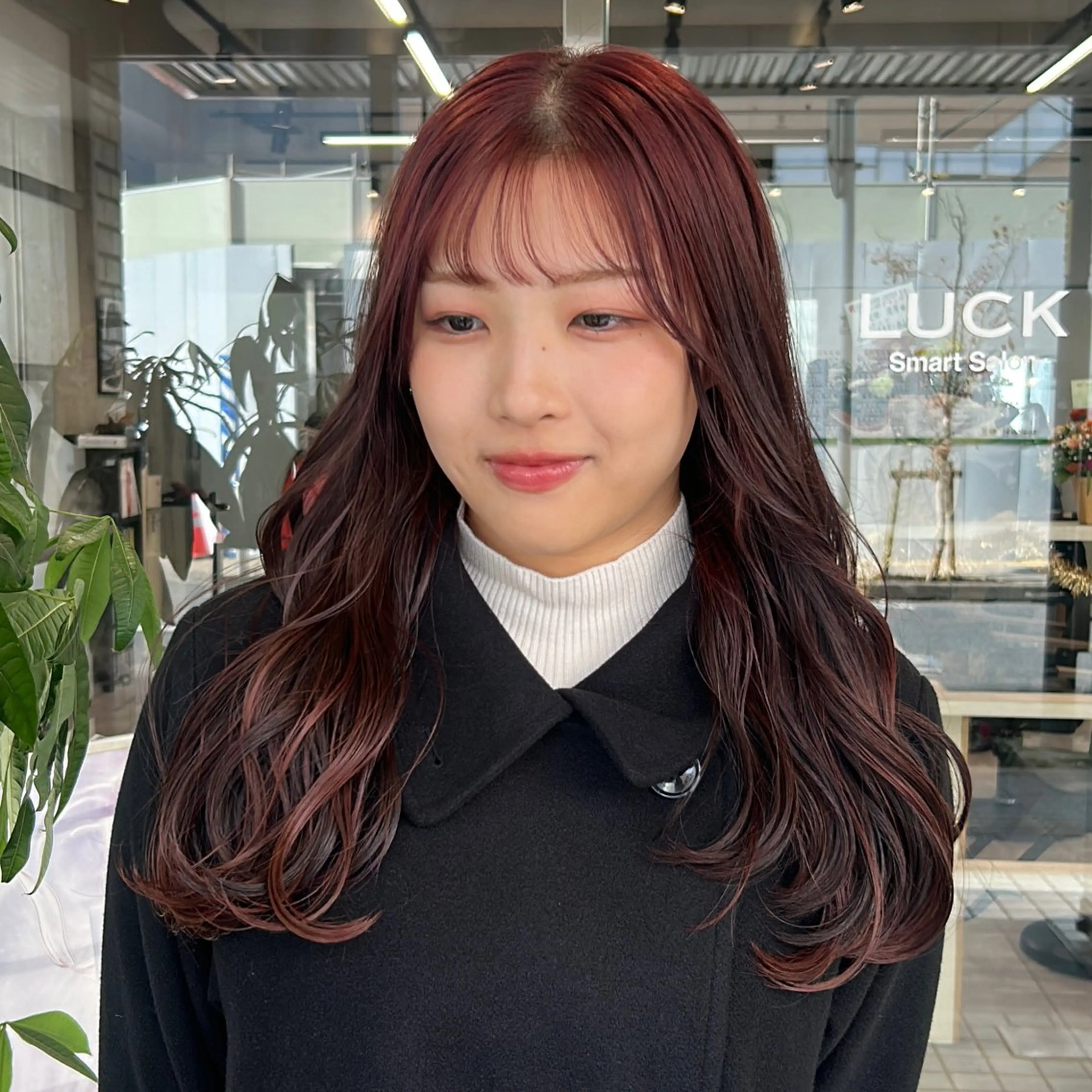 ロング カラー ボルドーカラー クリスマス ヘアカラー デザインカラー 🥨HAZUKiのヘアスタイル