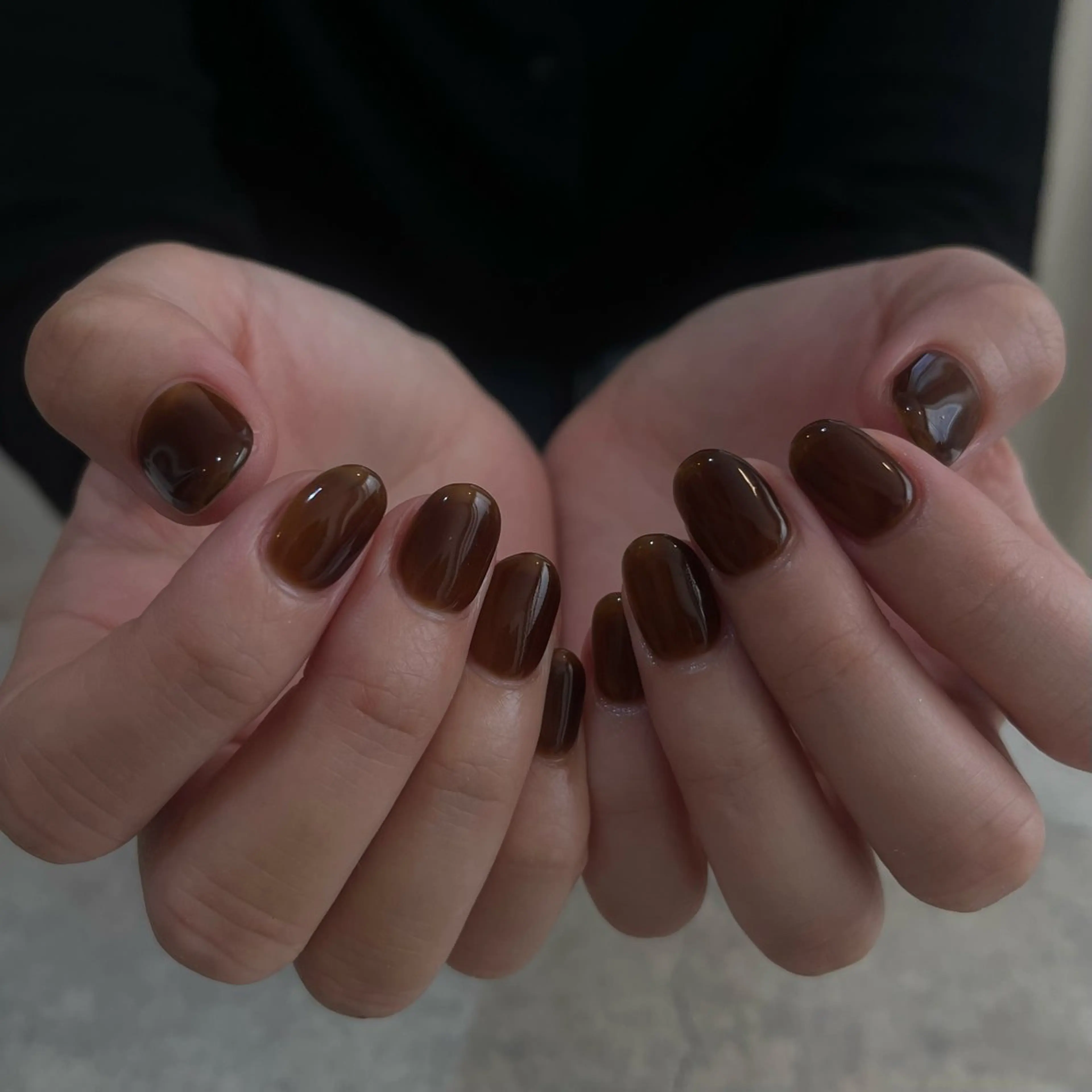 ネイル ブラウン ハンドネイル vegh.所属・vegh. nail/阿波座のネイルデザイン