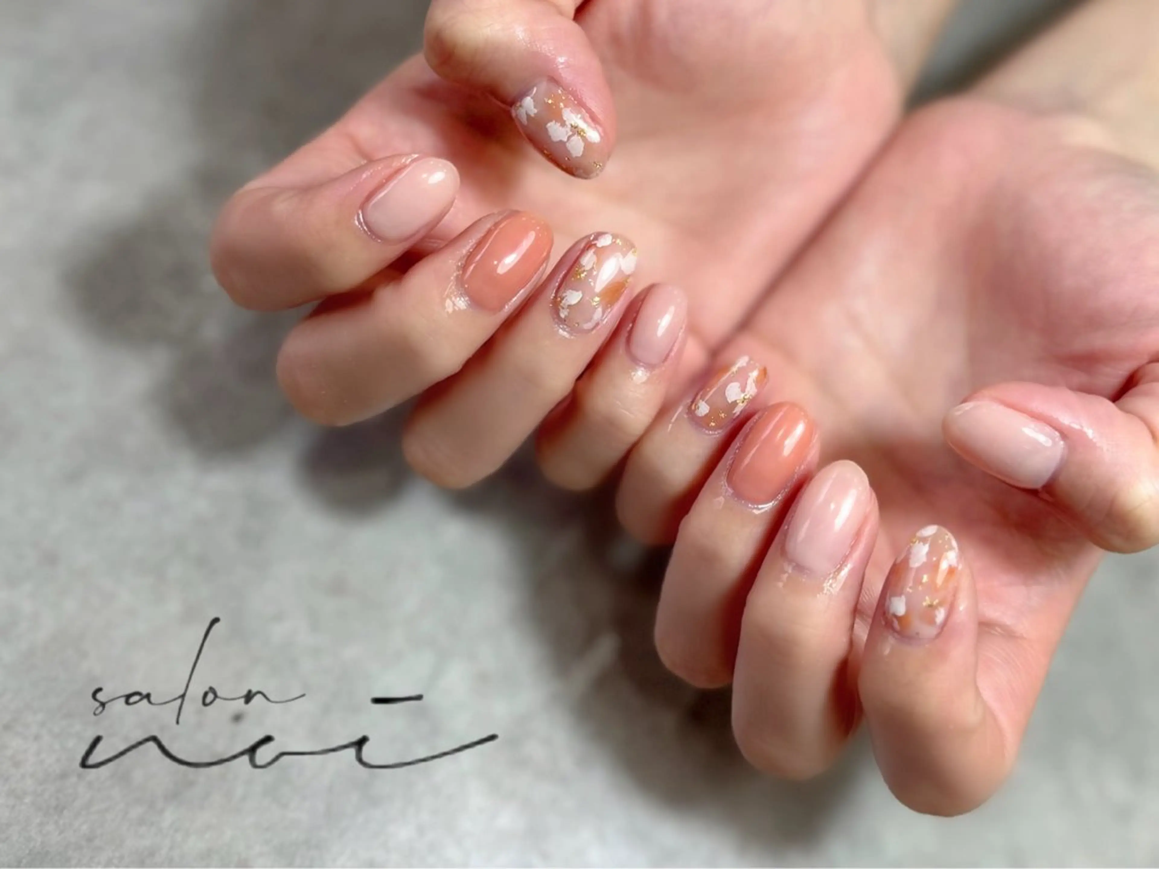 ネイル フラワーネイル ニュアンスネイル ハンドネイル salon noiのネイルデザイン