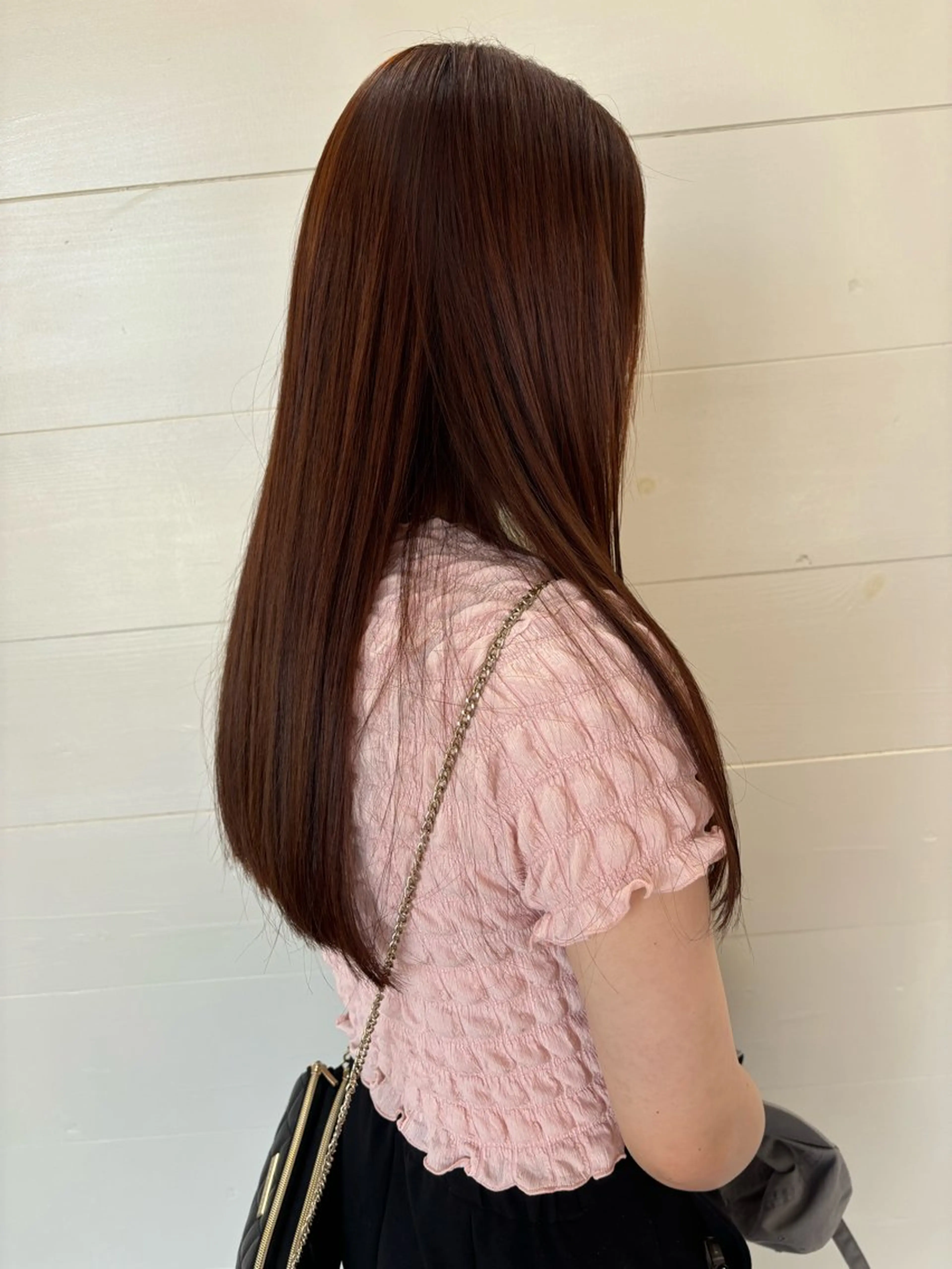 ロング カラー オレンジ 吉田 千洸のヘアスタイル