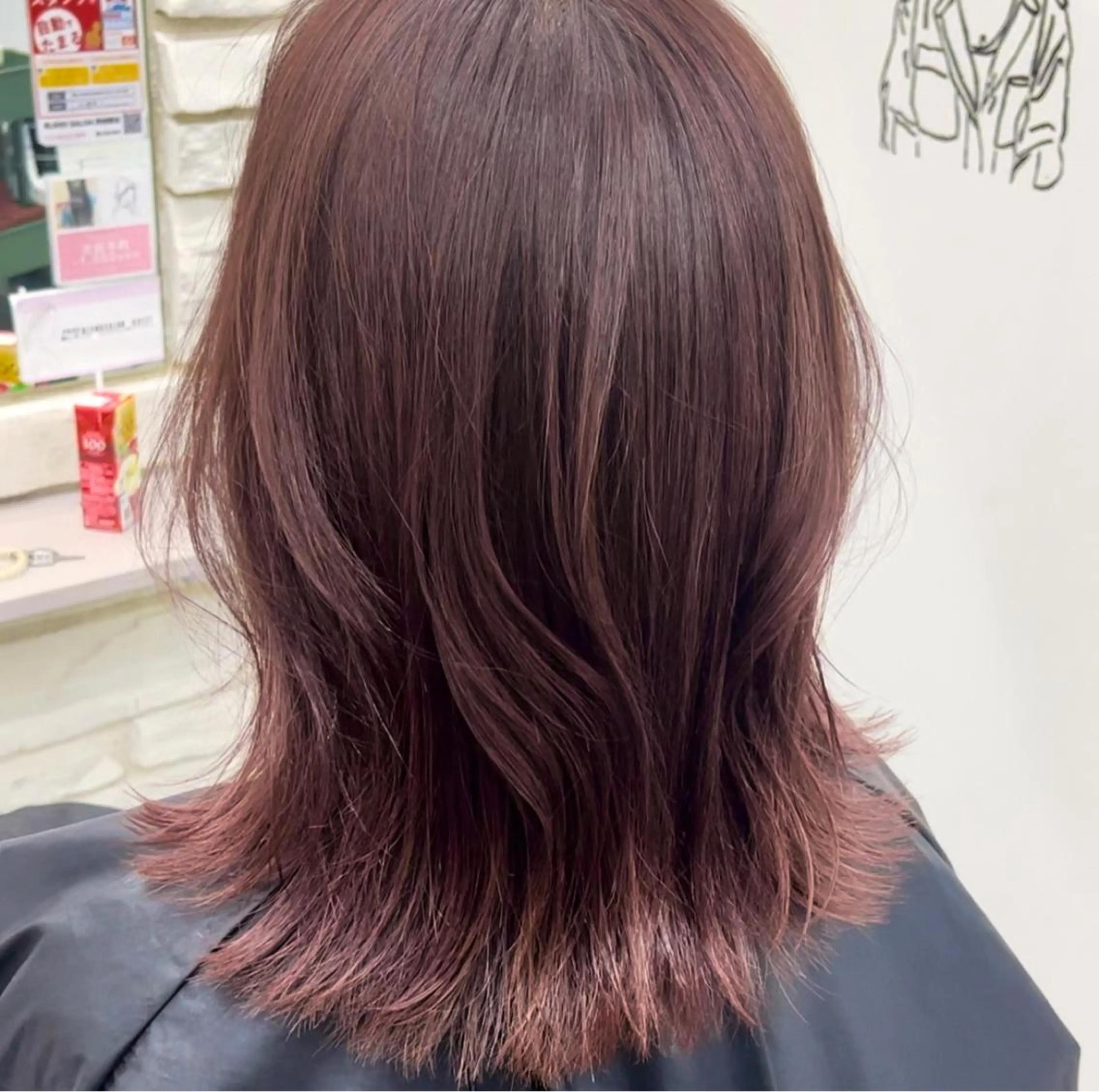 カラー ピンクカラー カット ヘアカラー トリートメント 巻ける髪質改善で美髪 にデザイン✨/よしみのヘアスタイル