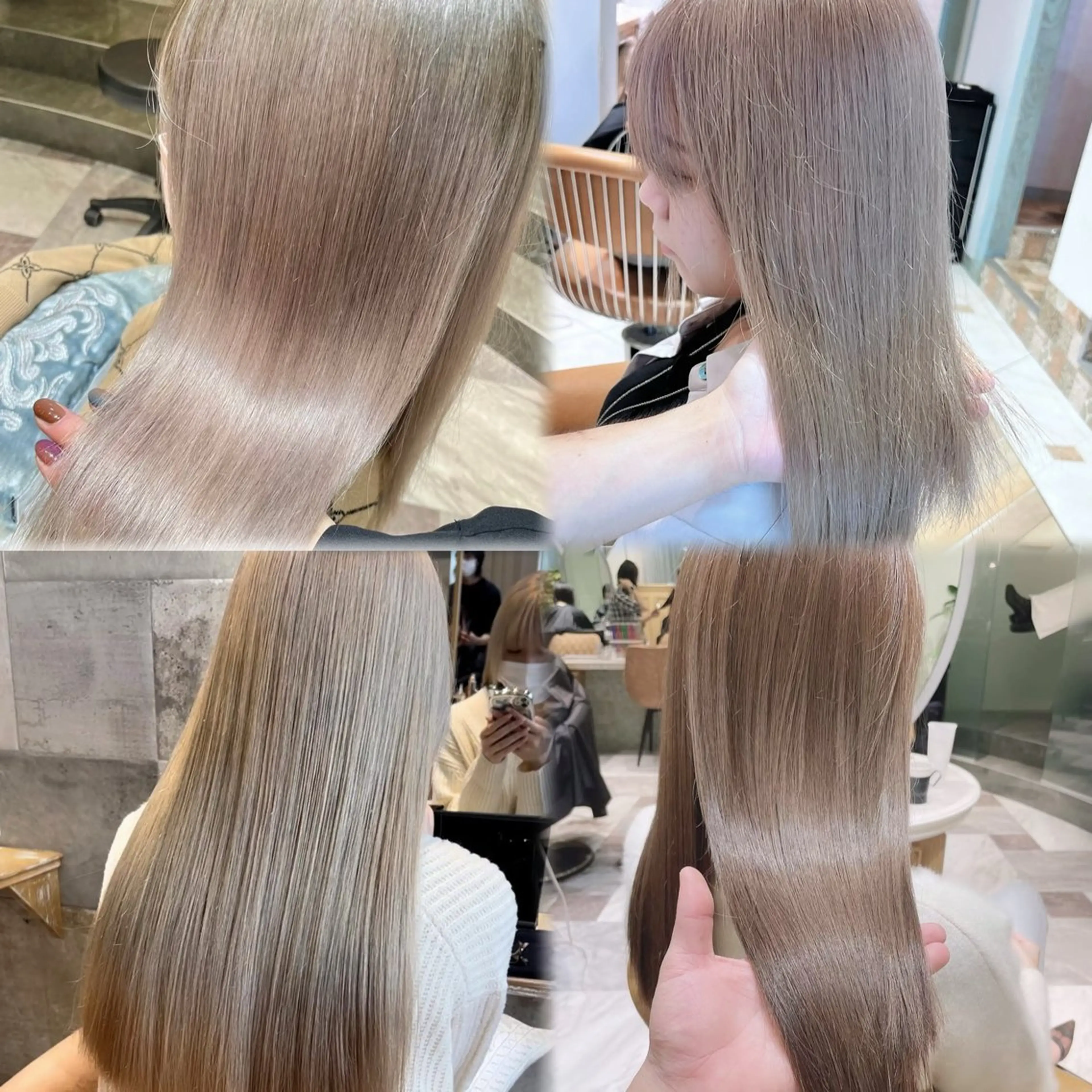 ロング カラー ブリーチ ケアブリーチ ダブルカラー ハイトーンカラー ヘアカラー 透明感カラー/艶髪/ 縮毛矯正/たくまのヘアスタイル