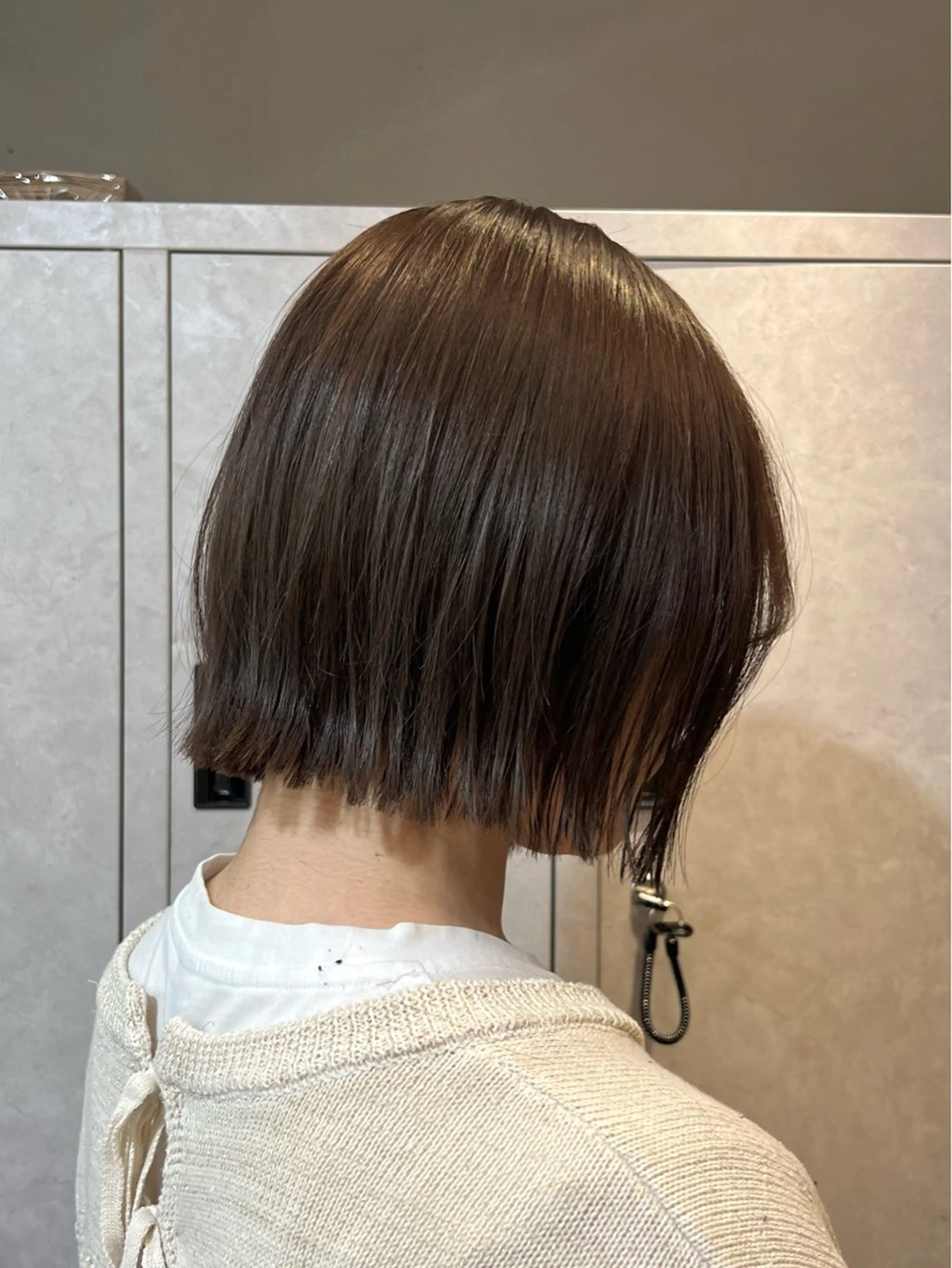 ショート カラー 切りっぱなしボブ ボブ 神戸ボブ✂️ ioe三宮/田 伸佳のヘアスタイル