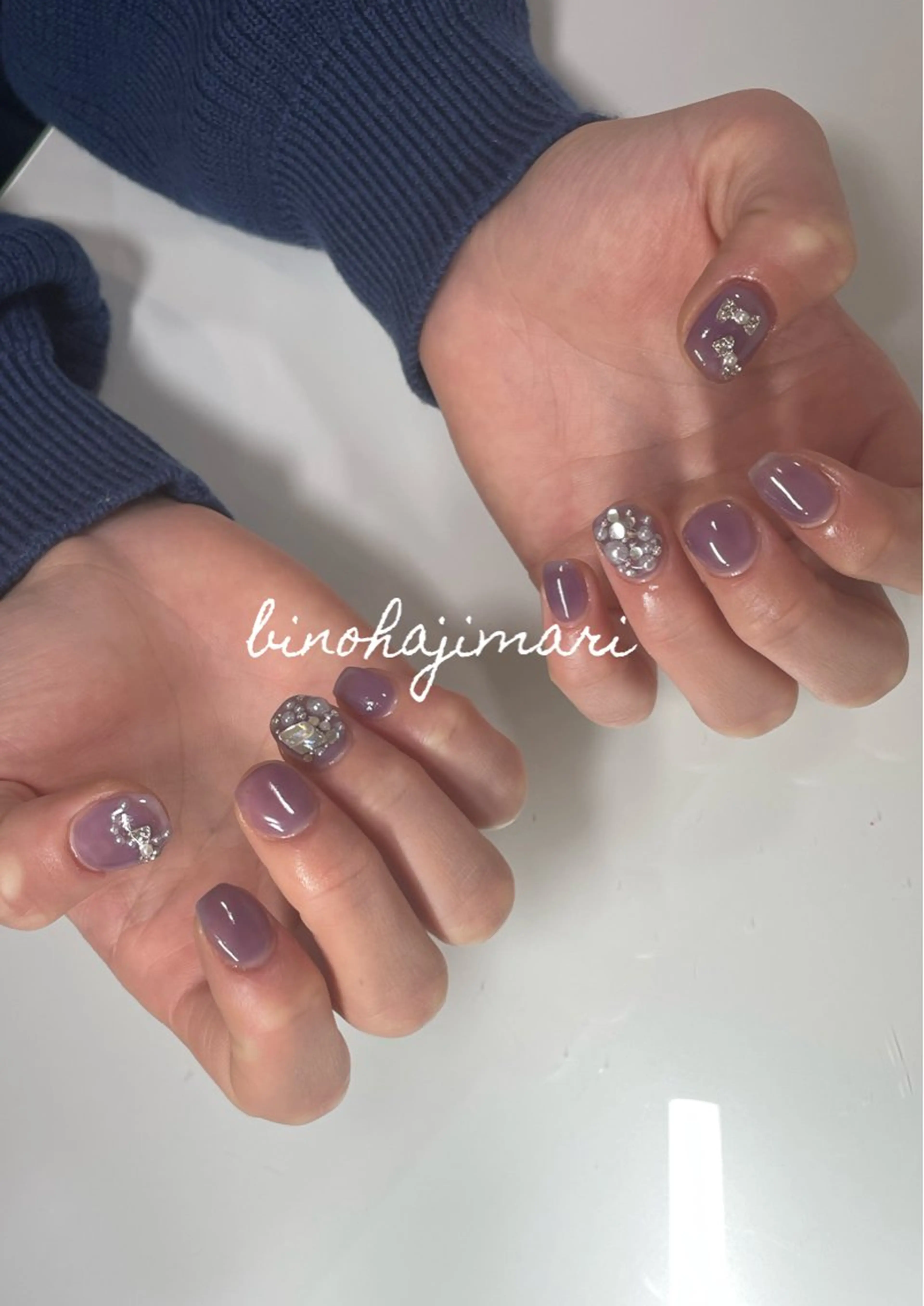 ネイル アートネイル フラッシュネイル ラメ(グリッター) シルバー スクエアネイル ハンドネイル ハンドケア ♡Bivi♡自爪に 優しいネイルサロンのネイルデザイン