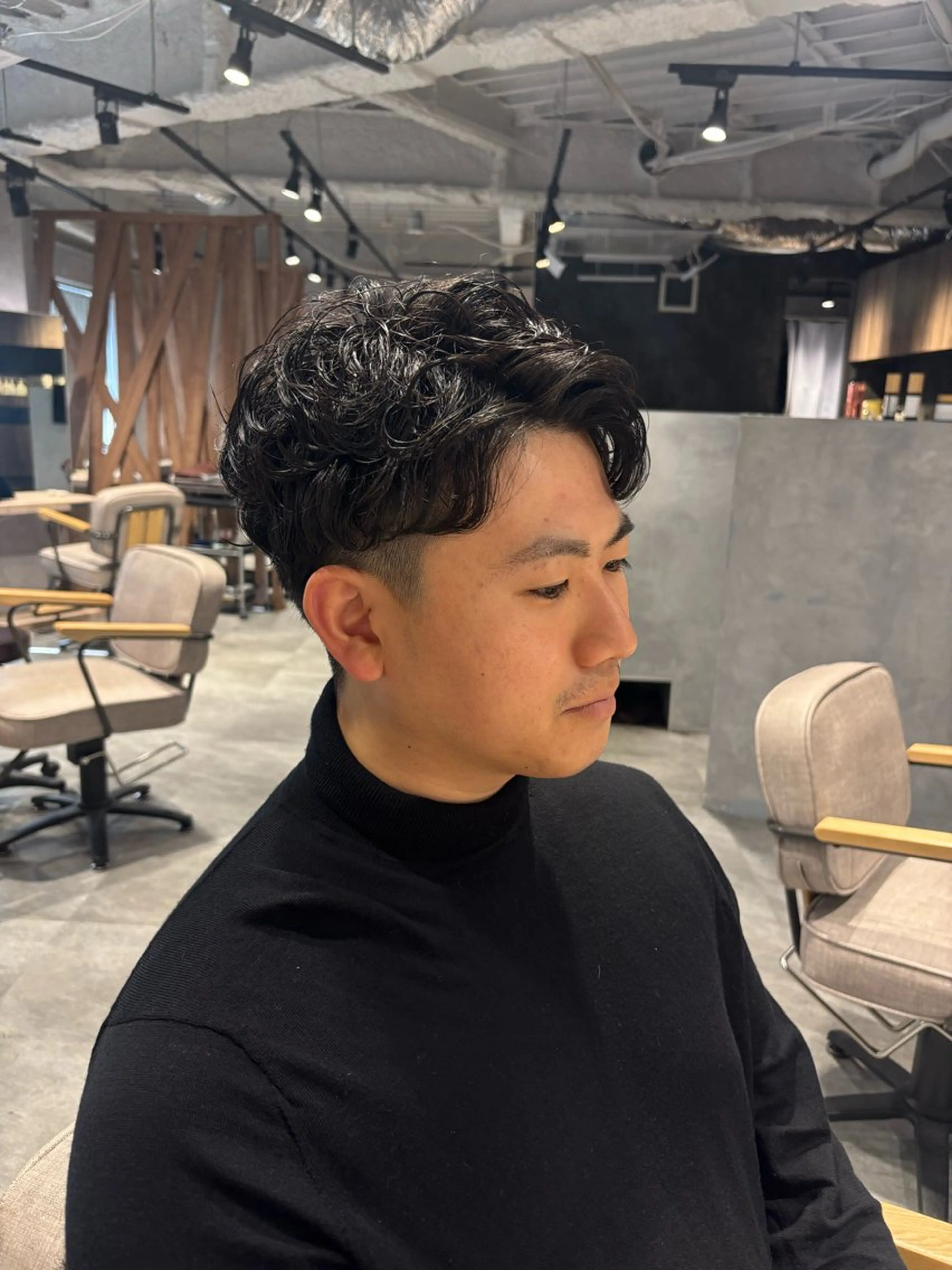 パーマ メンズ カット パーマ 久力琴音''透明感 カラー''アレンジのヘアスタイル