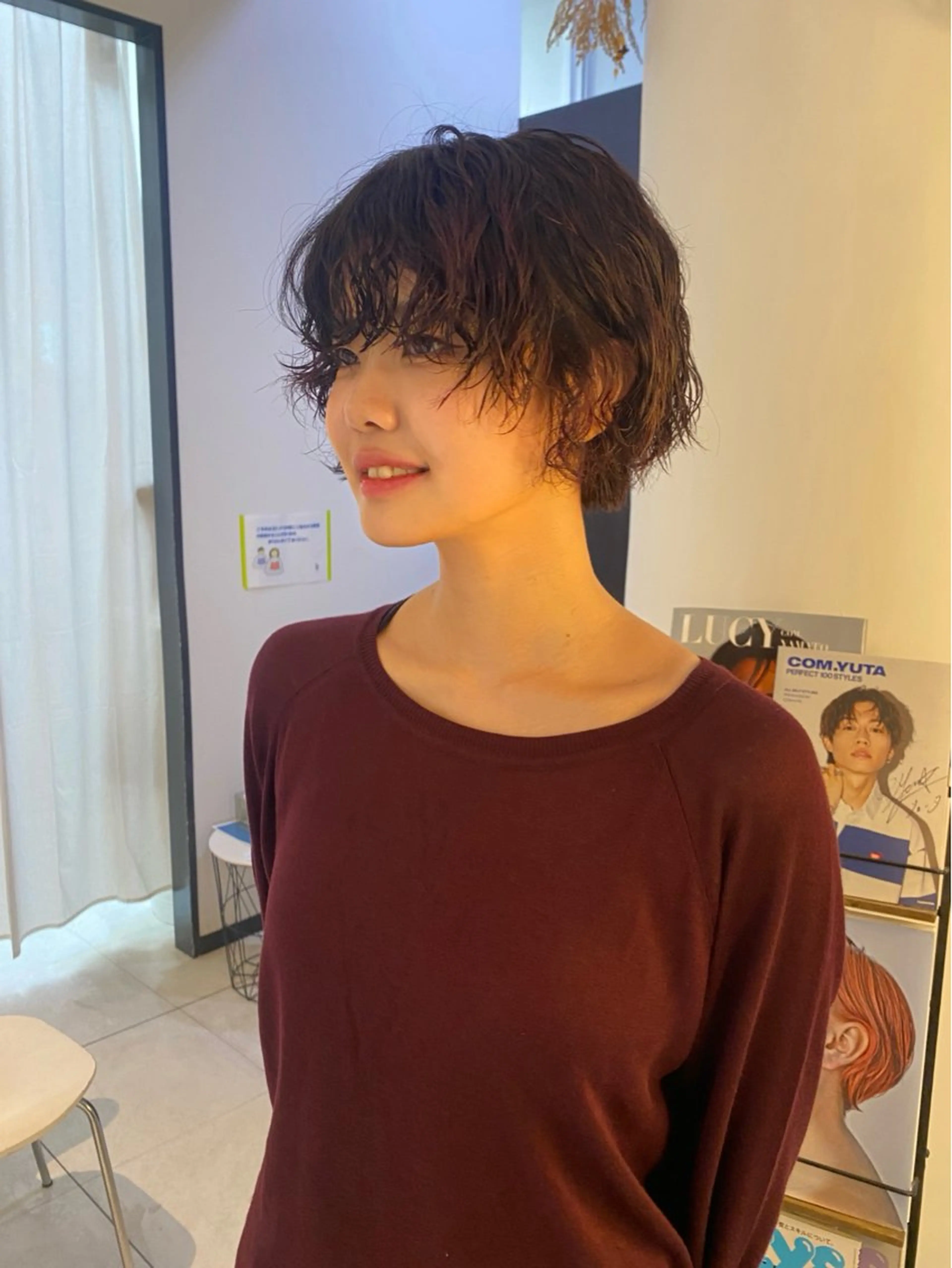 ショート カラー パーマ ショートヘア ヘアカラー パーマ mai / linoah˚✧のヘアスタイル