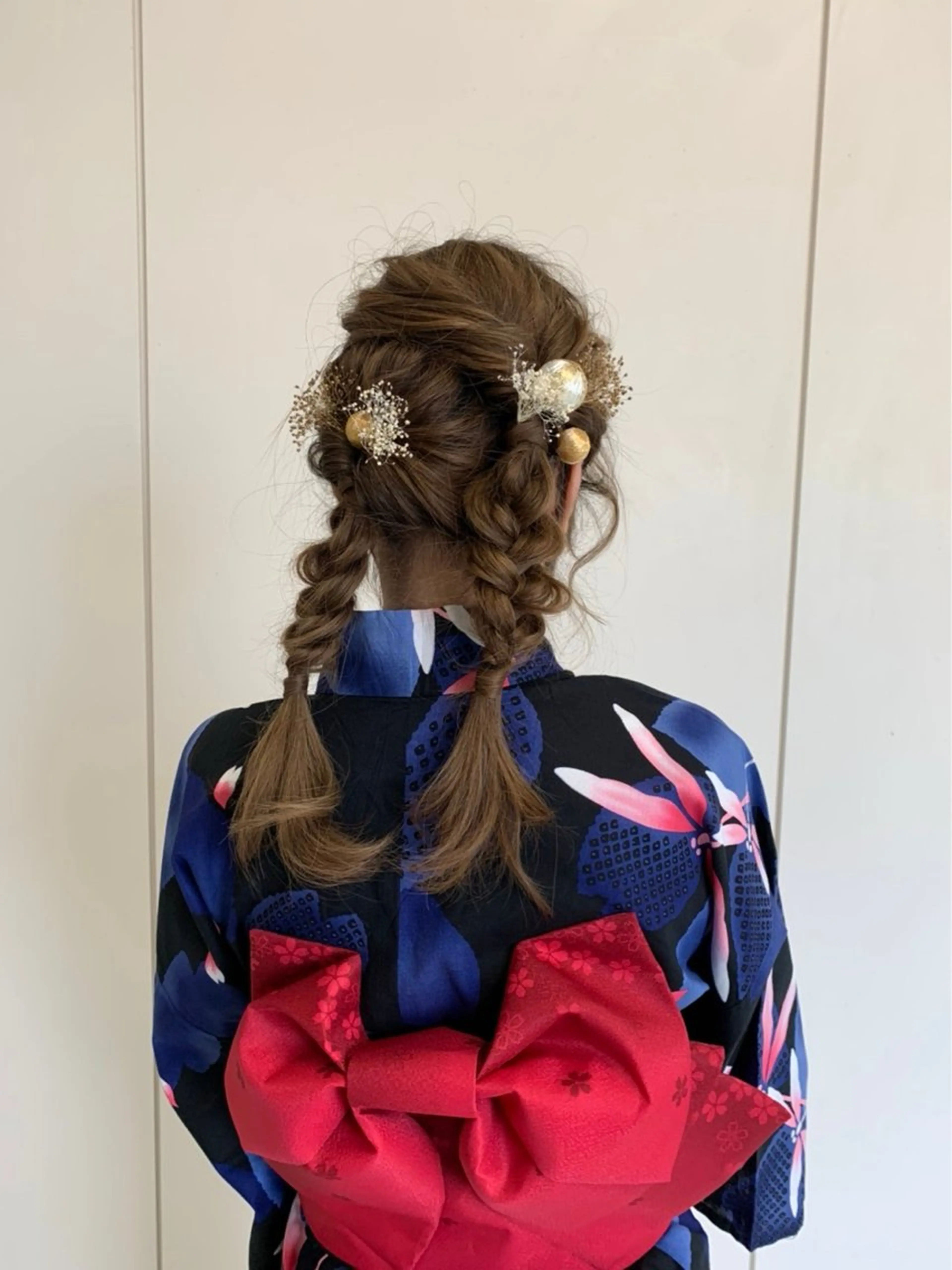 ロング 浴衣 フレアジェネラス所属・堀 綾花のヘアスタイル