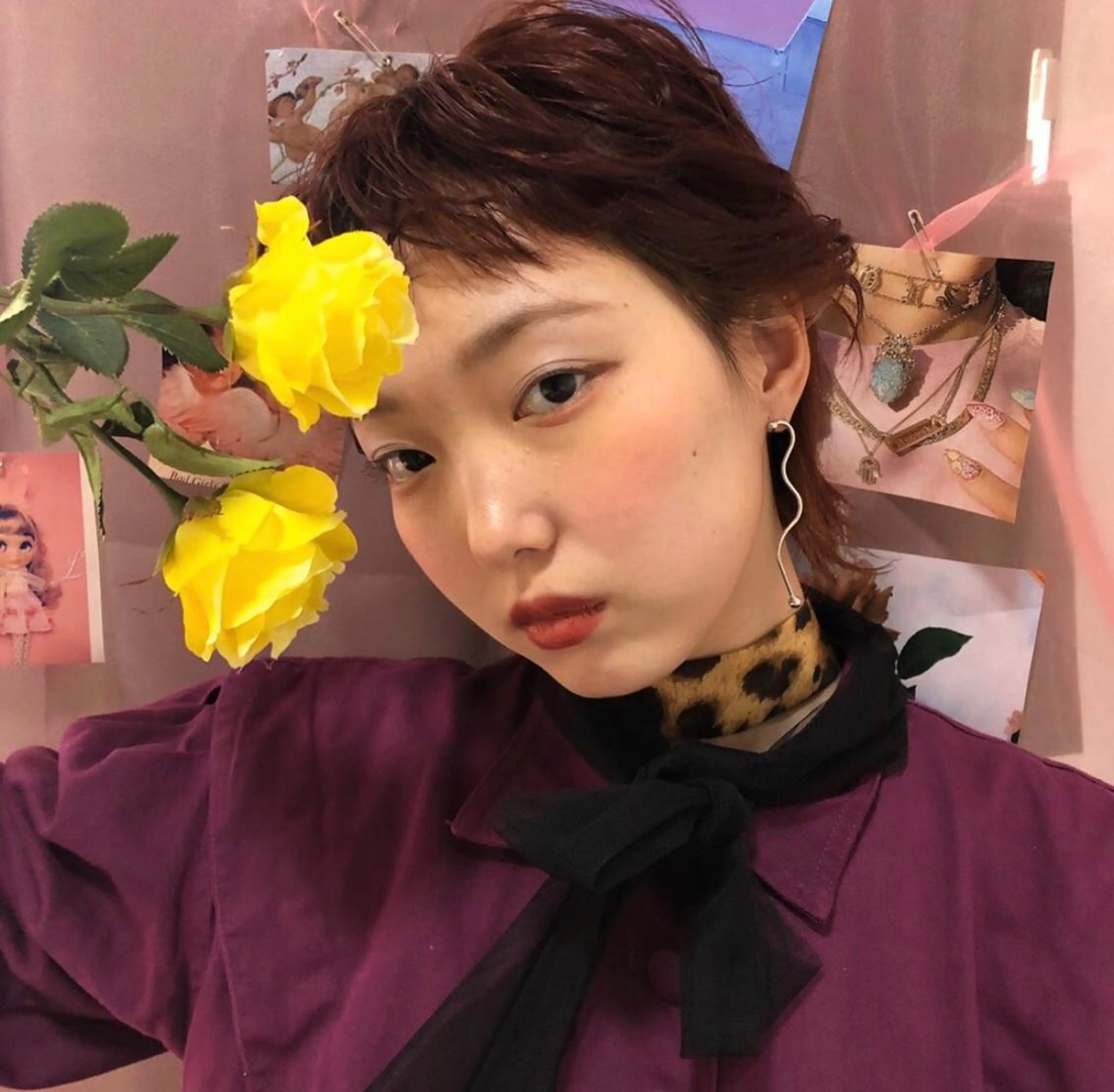 ショート カラー ブリーチ ボルドーカラー ブリーチなしカラー ショートヘア ウルフカット カット ヘアカラー トリートメント 🩷ハイトーン透明感 レイヤー🩷ユリカのヘアスタイル
