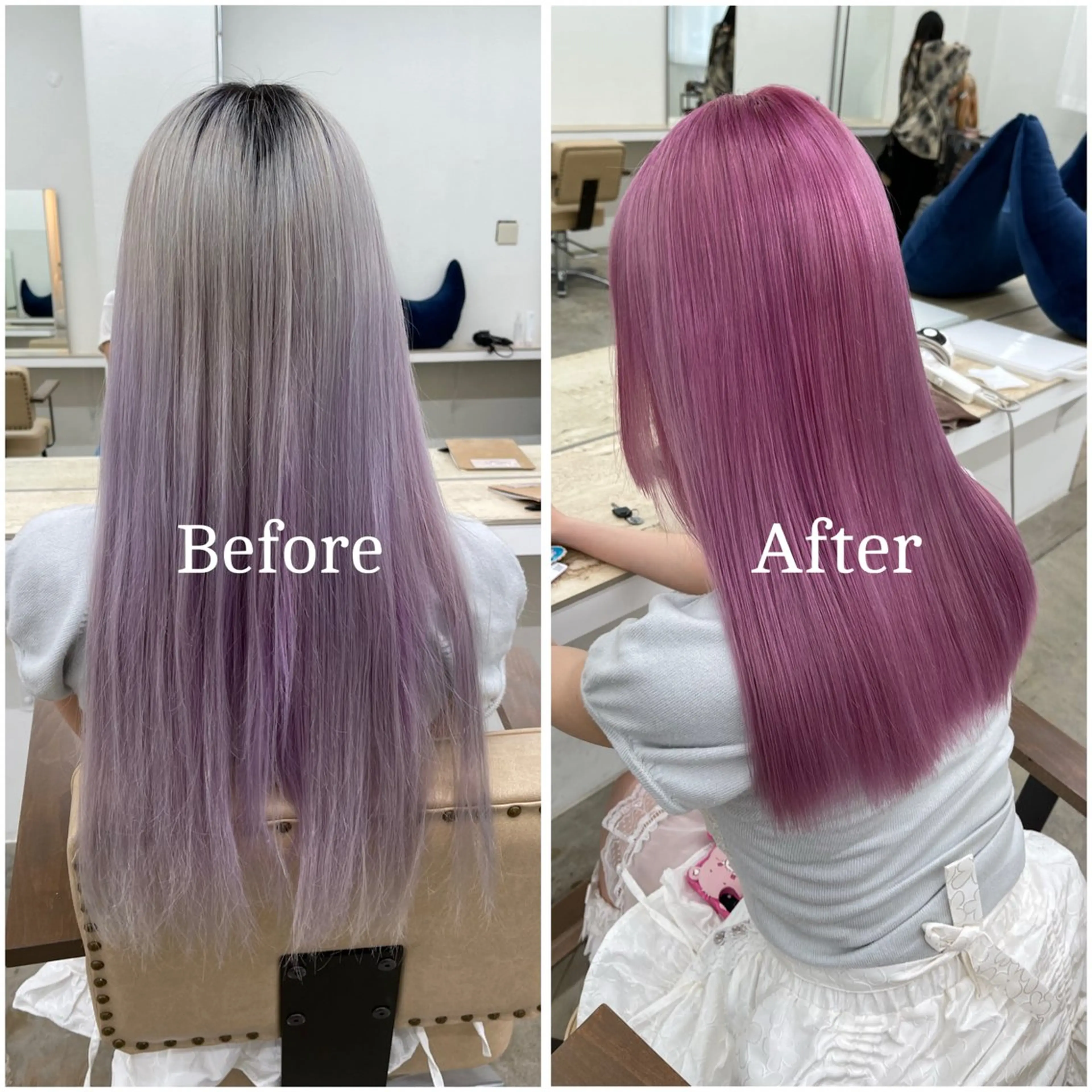 ロング カラー ブリーチ デザインカラー 似合わせカット 縮毛矯正 ムラ修正/ ハイトーン💖Riaのヘアスタイル