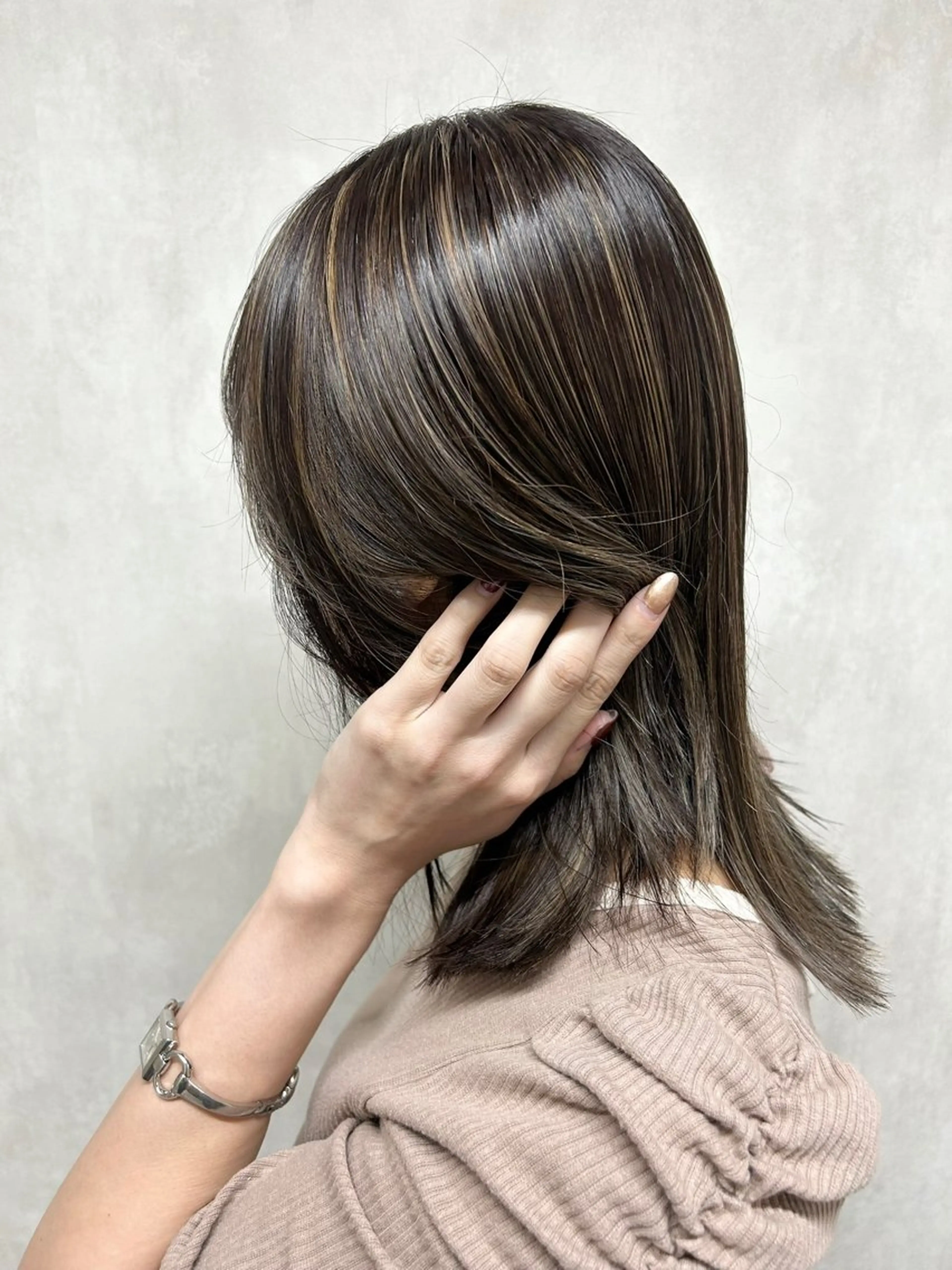 セミロング カラー ヘアカラー トリートメント ウプ🦋marina takeuchiのヘアスタイル