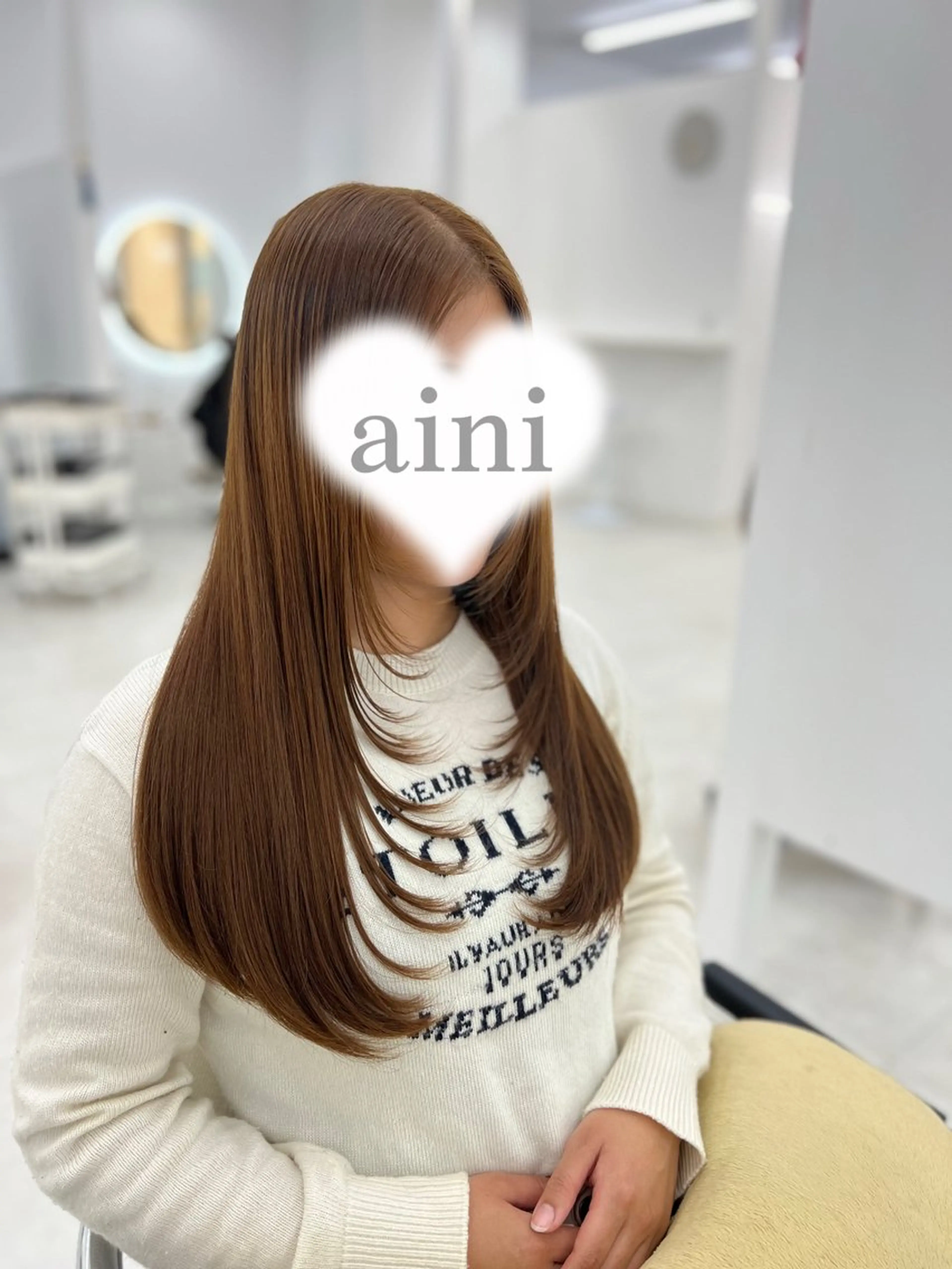 ロング カラー カット ヘアカラー トリートメント ✄﻿aini天王寺 ✄﻿ゆ乃のヘアスタイル