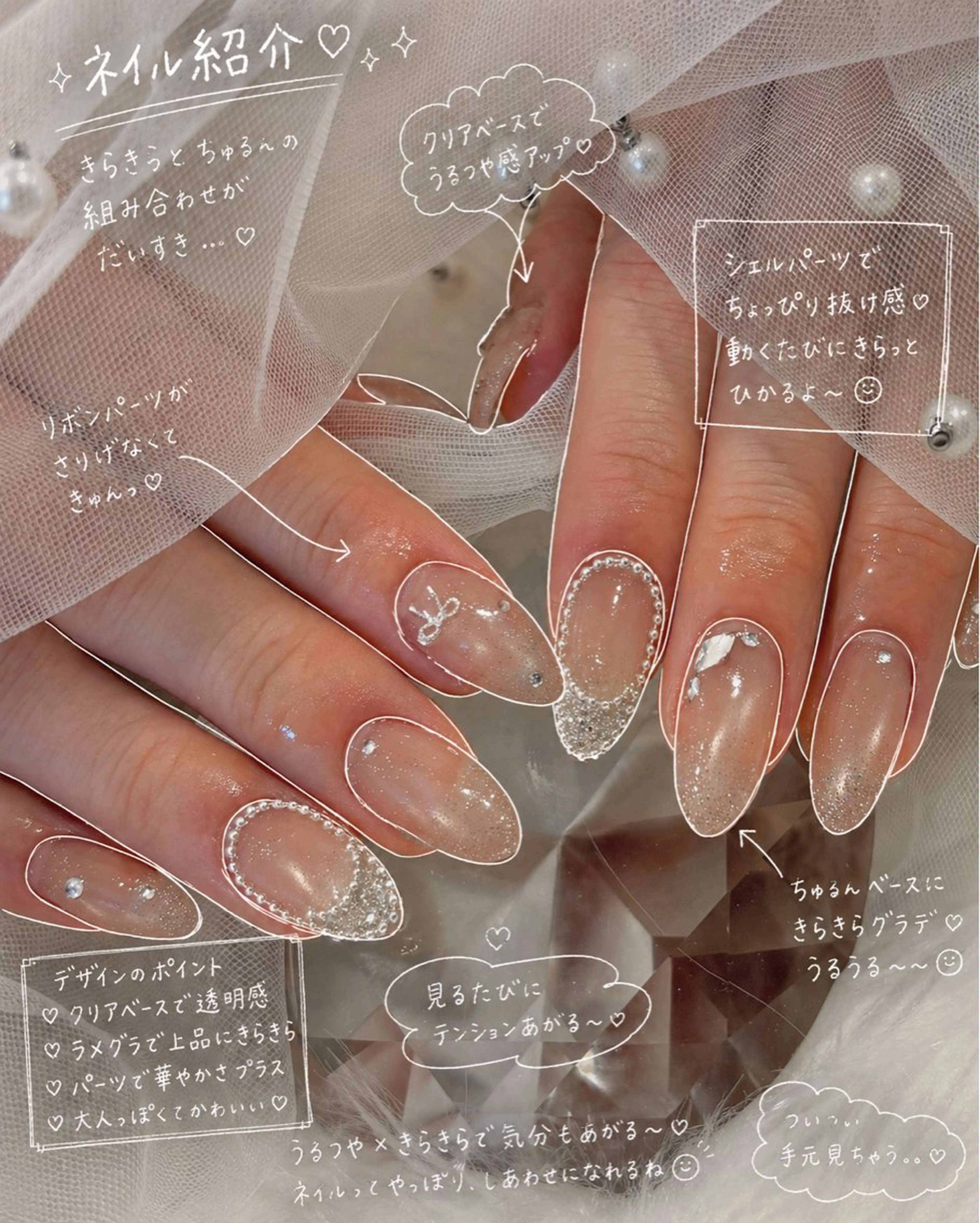 ミディアム 韓国風ヘア ハンドネイル ワンホンネイル/ 韓国ネイルMAKIのネイルデザイン