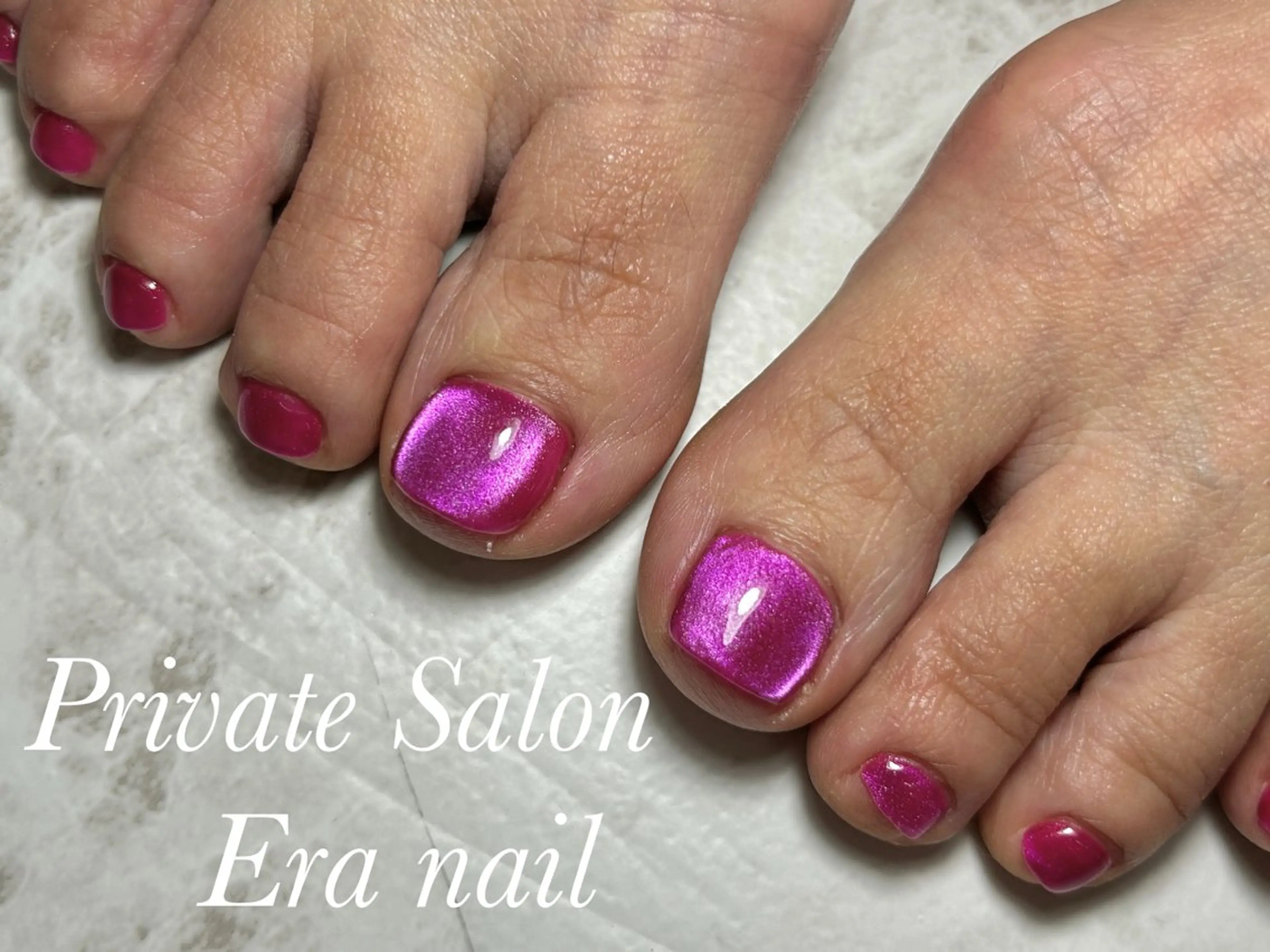 ネイル フットネイル マグネットネイル ワンカラーネイル フットネイル Era nailのネイルデザイン