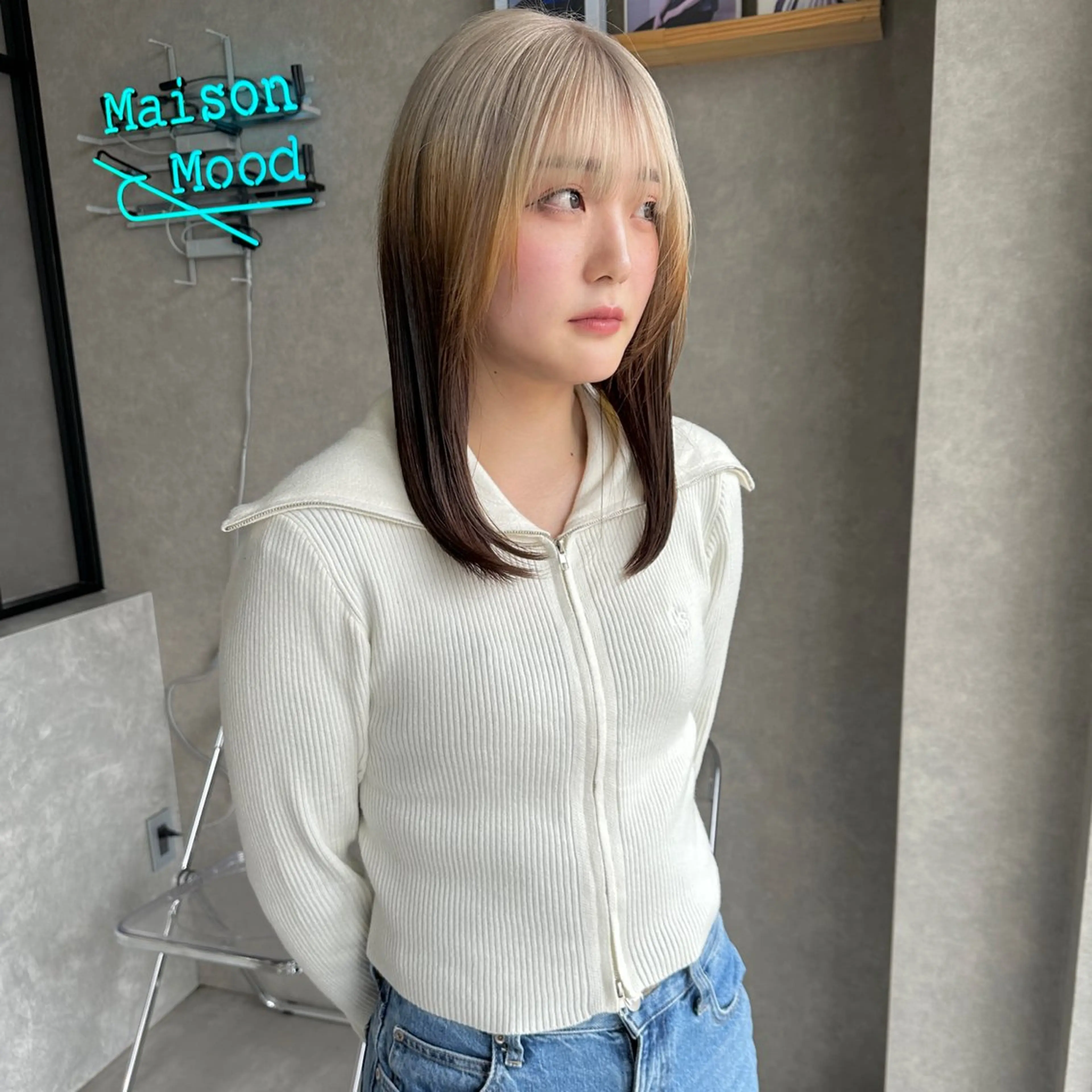 ミディアム カラー はちすか るかのヘアスタイル