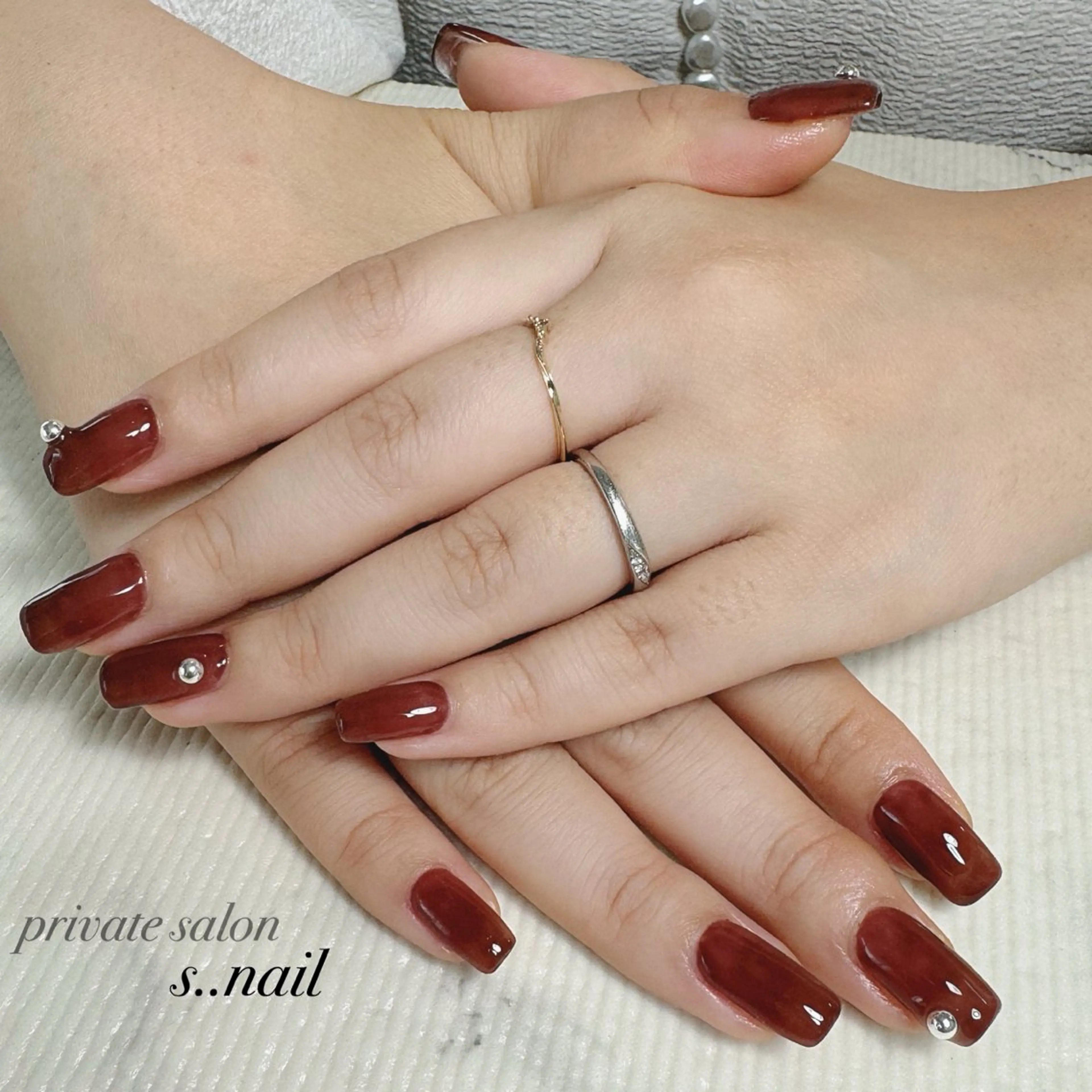 ネイル ボルドー ブラウン ハンドネイル フットネイル s..nail / MORITAのネイルデザイン
