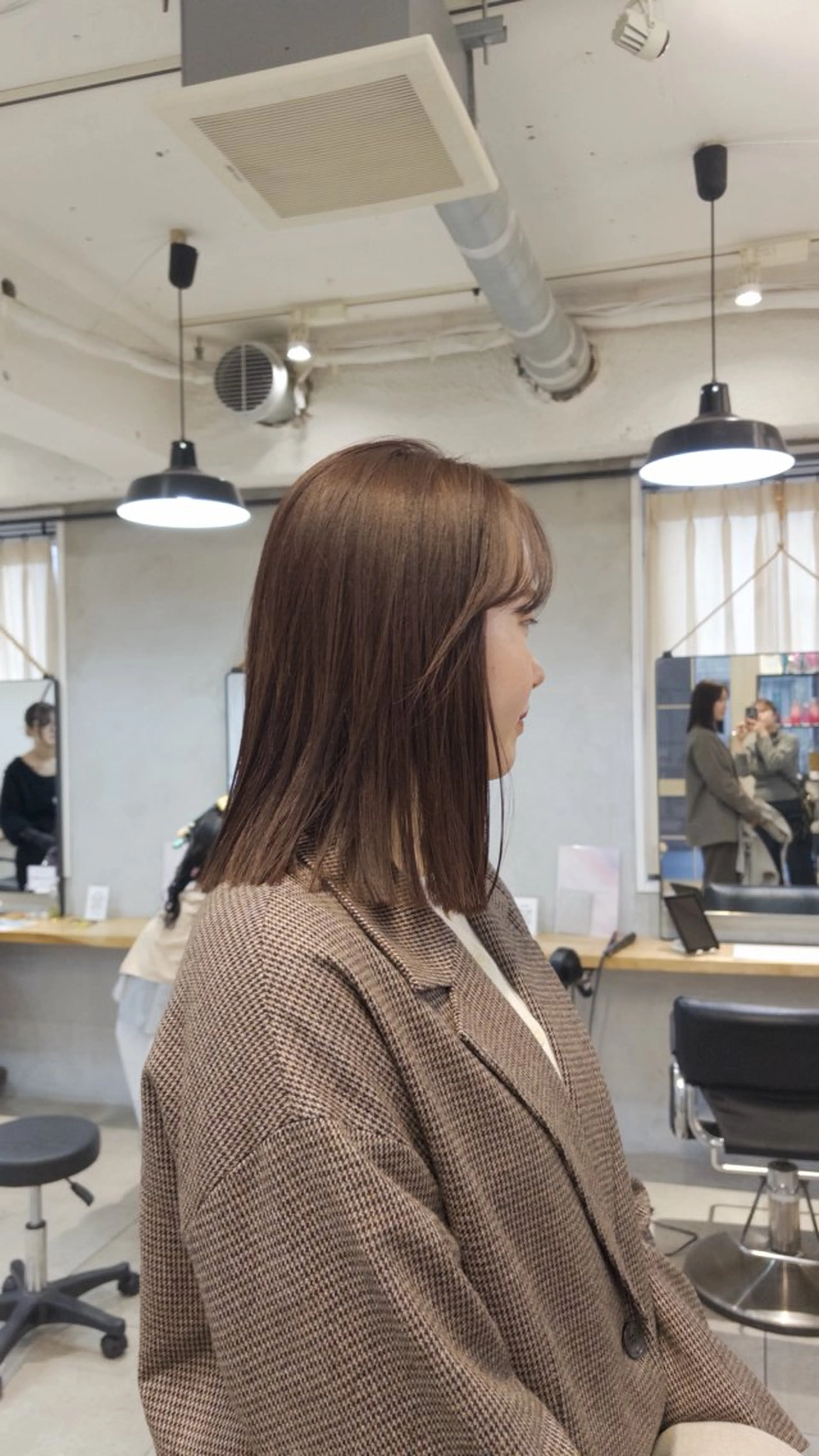 ミディアム カラー カット ヘアカラー トリートメント じゅわっと暖色カラー 🍊Moemiのヘアスタイル