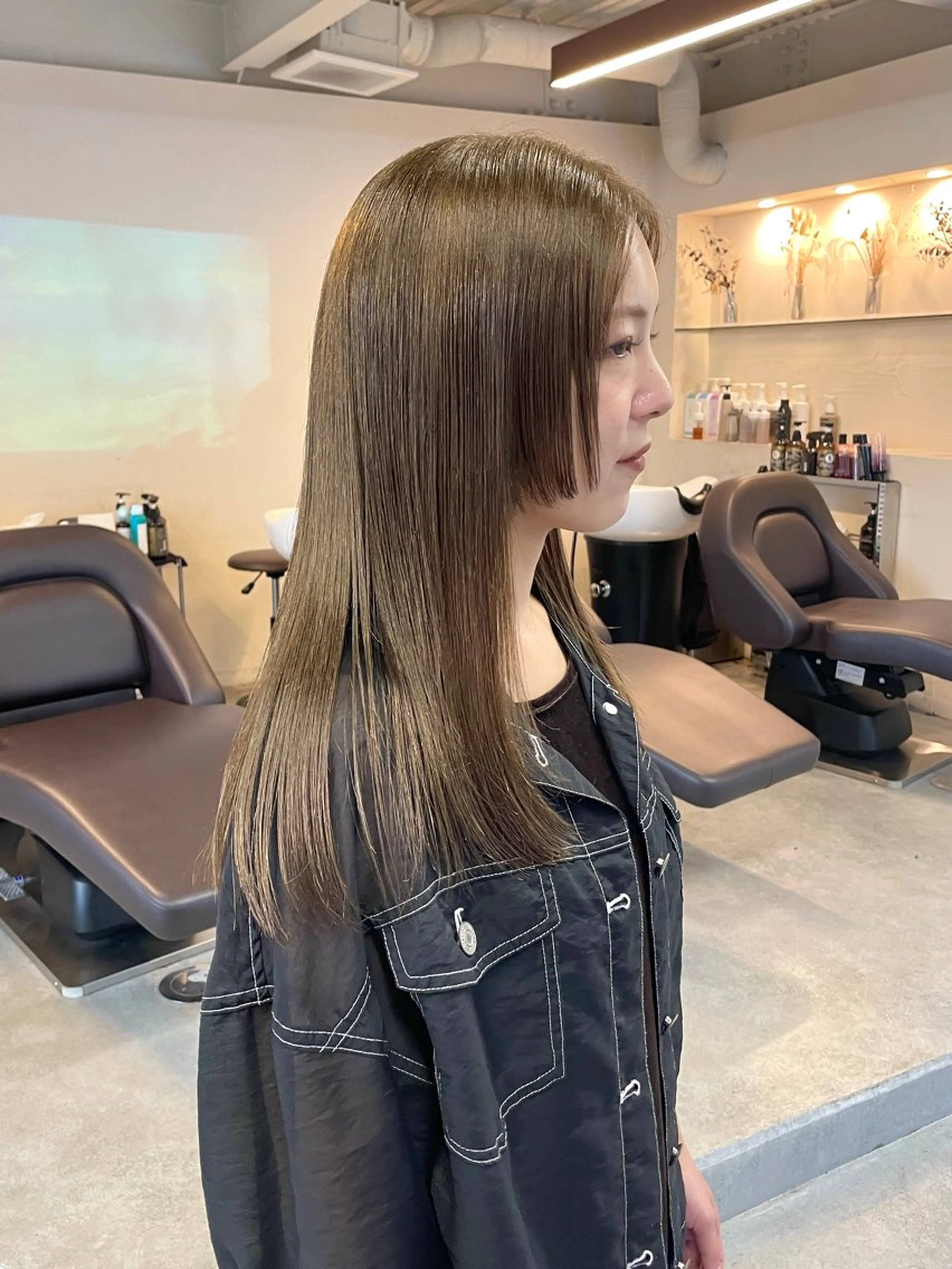 ロング カラー ベージュカラー オリーブベージュ 韓国風ヘア カット ヘアカラー トリートメント ヘアセット Masena所属・💎韓国風レイヤー /ボブ💎Namiのヘアスタイル