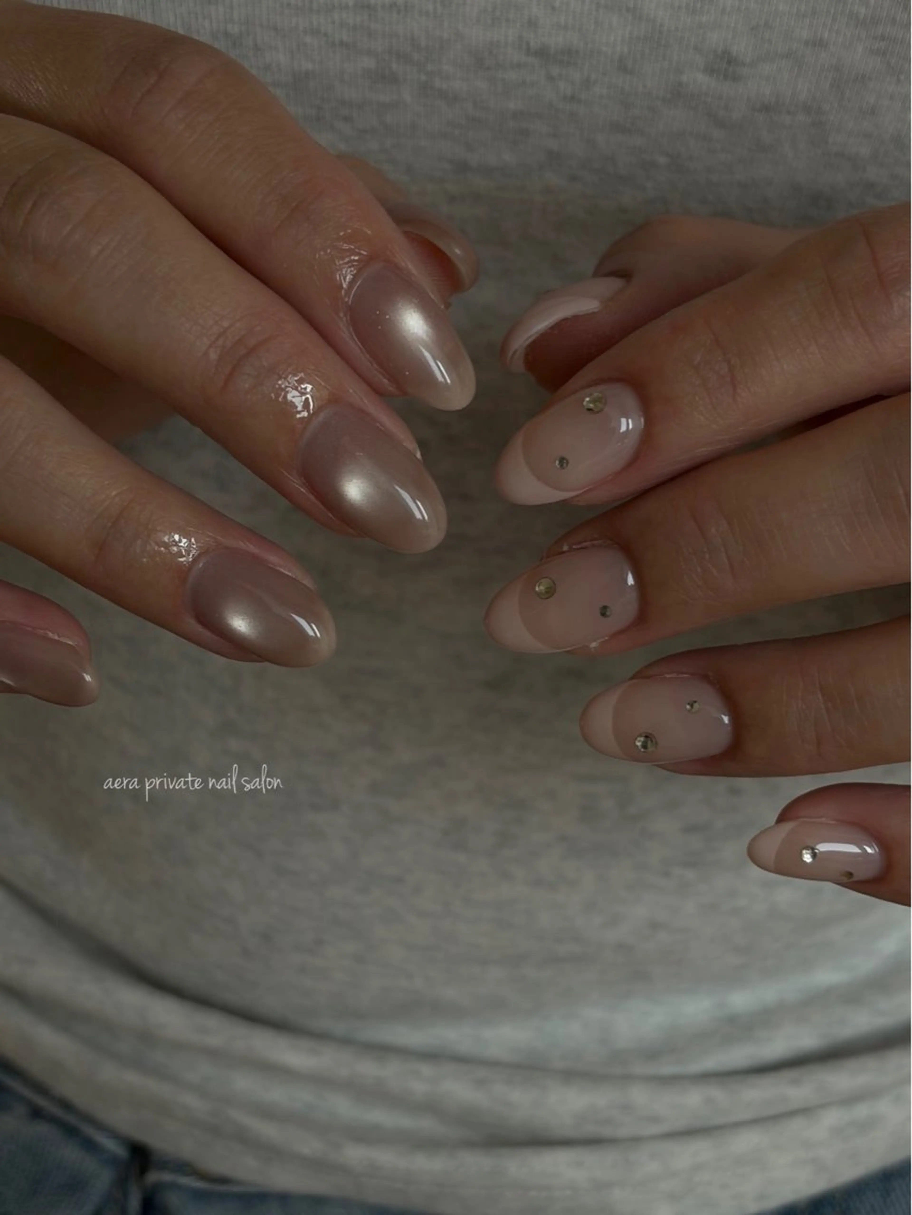 ネイル フレンチネイル マグネットネイル シンプルネイル 春ネイル ハンドネイル 川端 京香のネイルデザイン