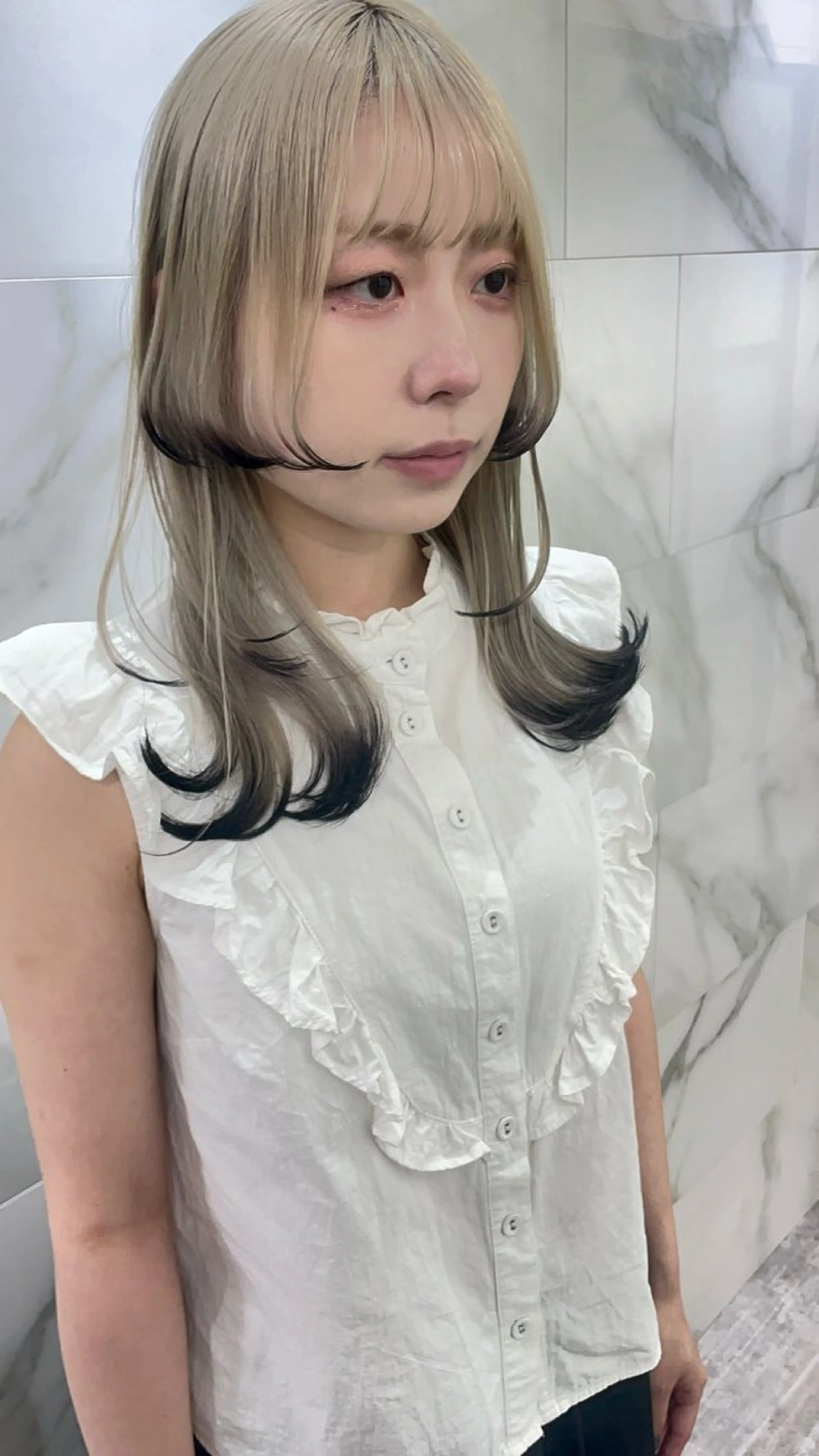 セミロング ヘアカラー トリートメント 🖱️透明感カラー ×髪質改善Rikyuのヘアスタイル