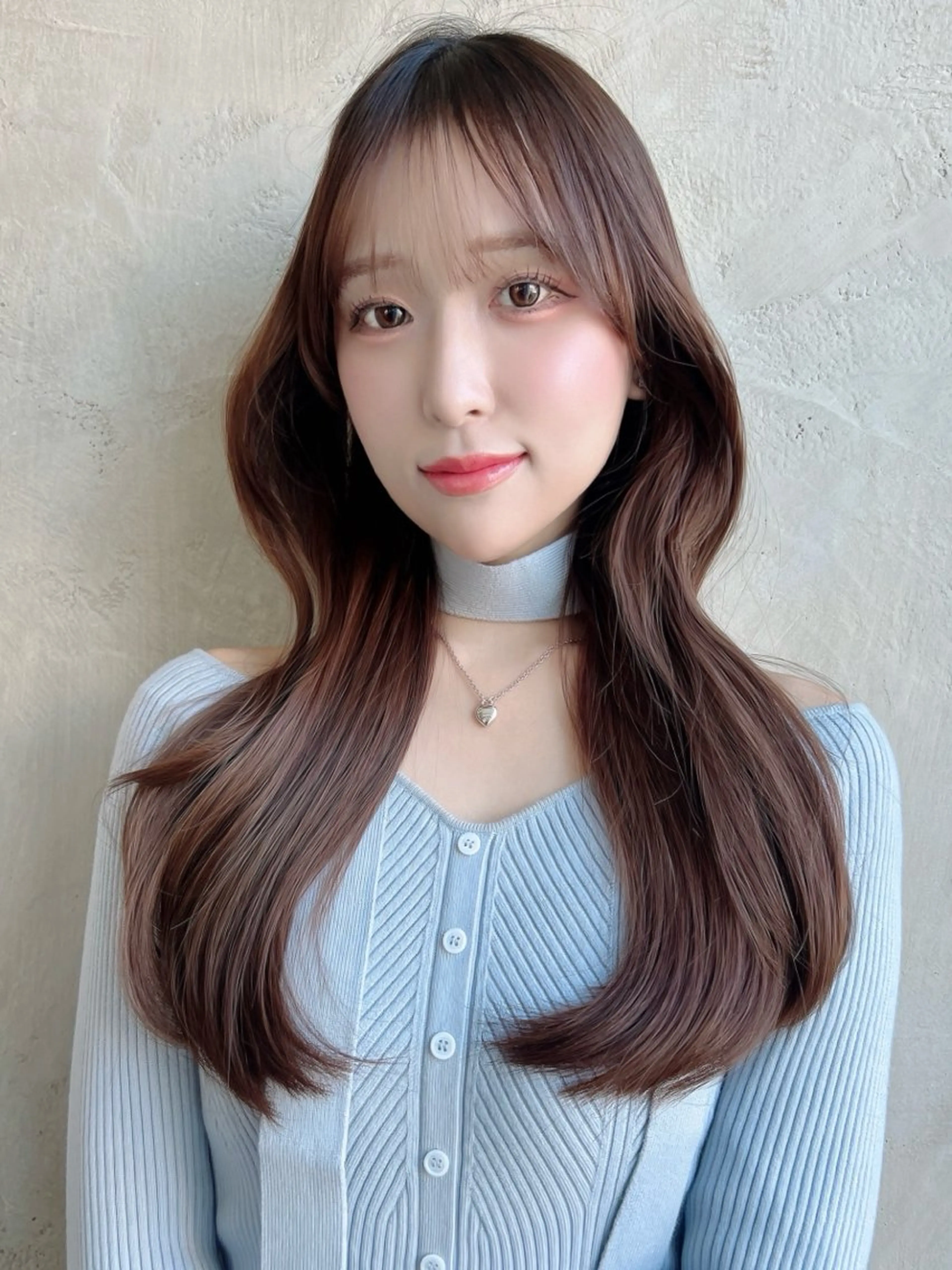 セミロング カラー パーマ カット ヘアカラー トリートメント 新宿✨顔周りカット 韓国ヘア/坂本亜裟海のヘアスタイル