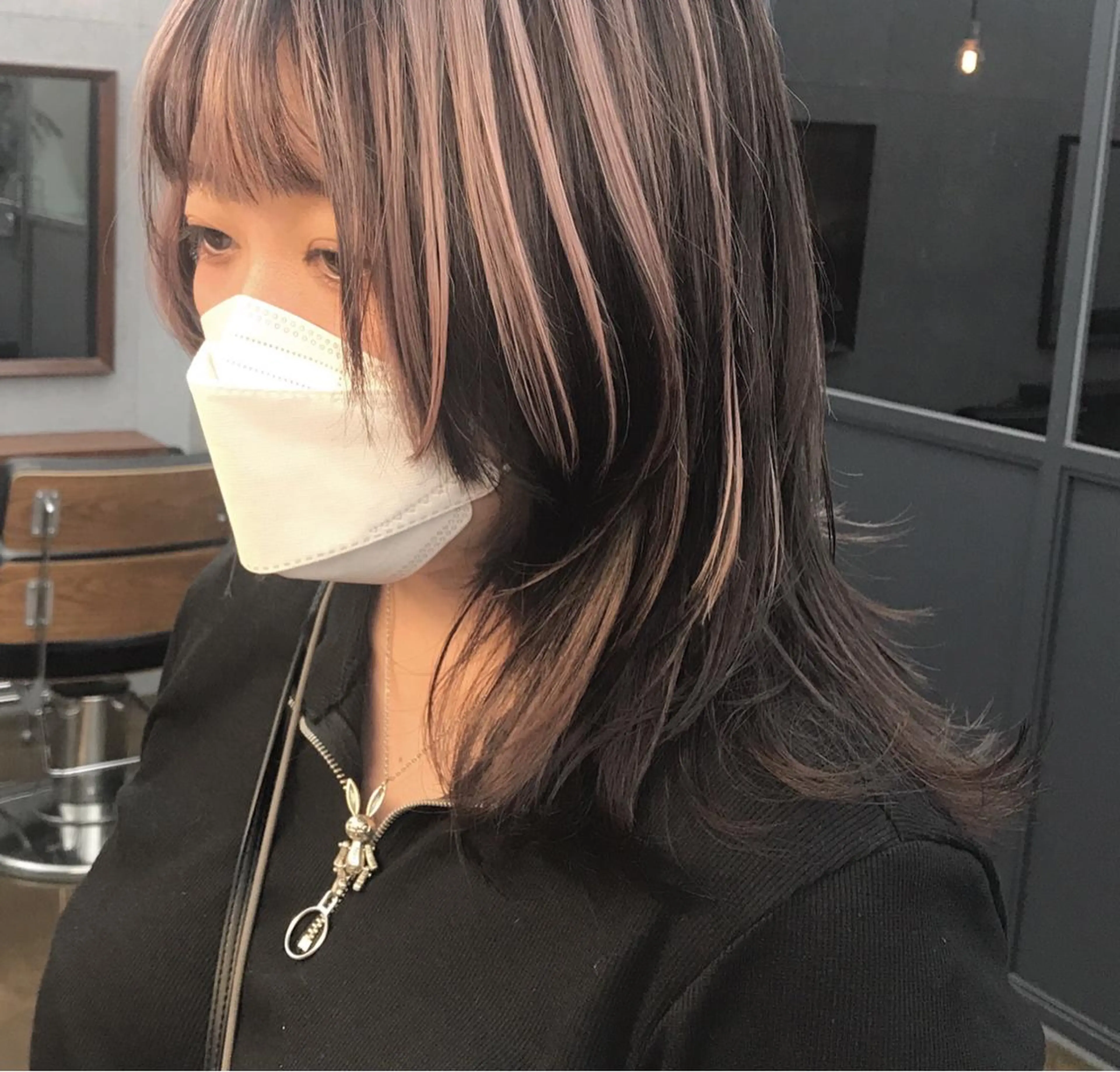 ミディアム カラー デザインカラー ピンクカラー ウルフカット カット ヘアカラー トリートメント ヘアセット ✂︎ウルフ・ショート ✂︎MIKUNIのヘアスタイル