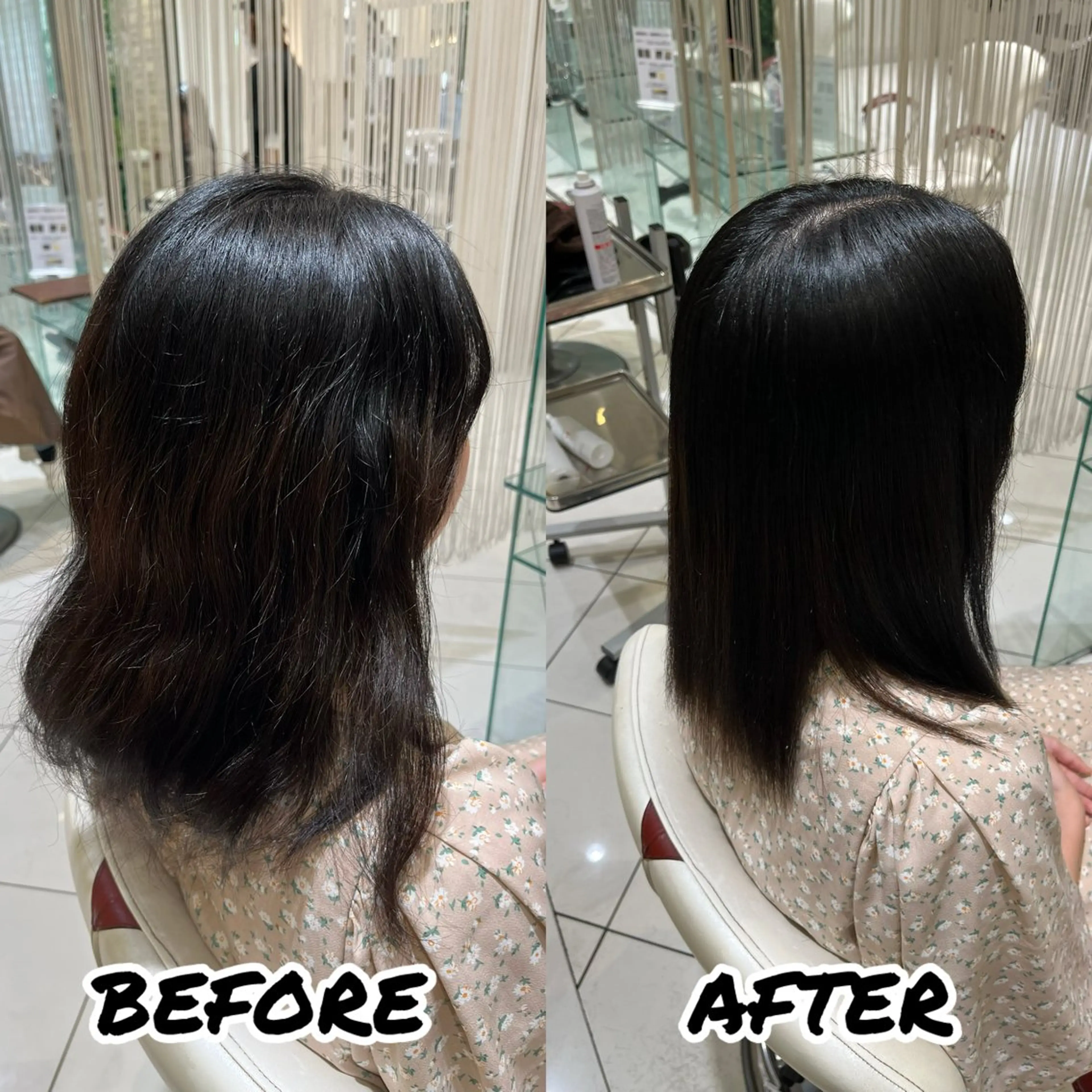 セミロング カット 縮毛矯正 トリートメント 髪質改善美容師 鈴木のヘアスタイル