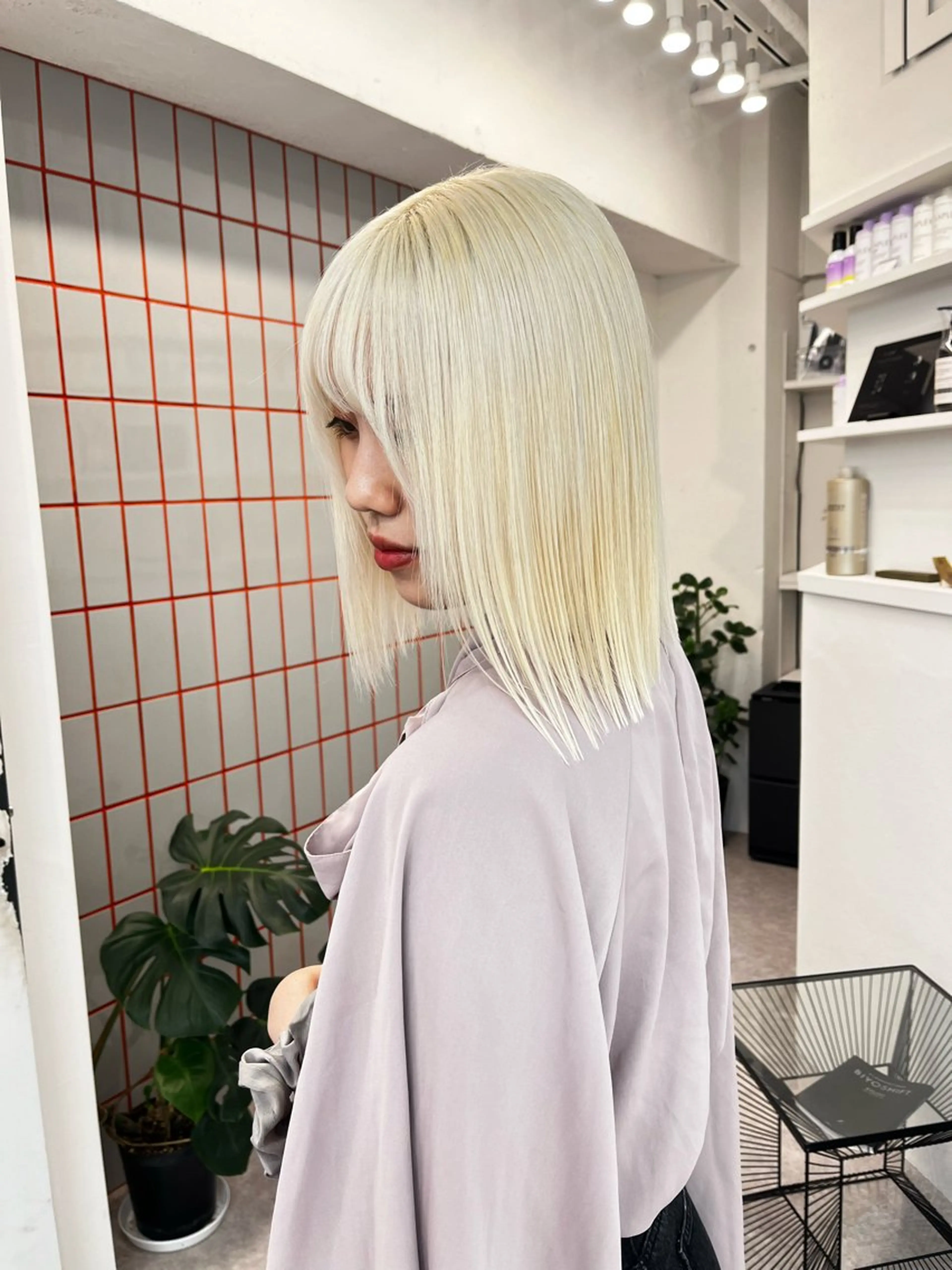 ミディアム カラー ベージュカラー ブロンド ダブルカラー ハイトーンカラー ピンクカラー カットモデル様無料 💎saaya💎のヘアスタイル