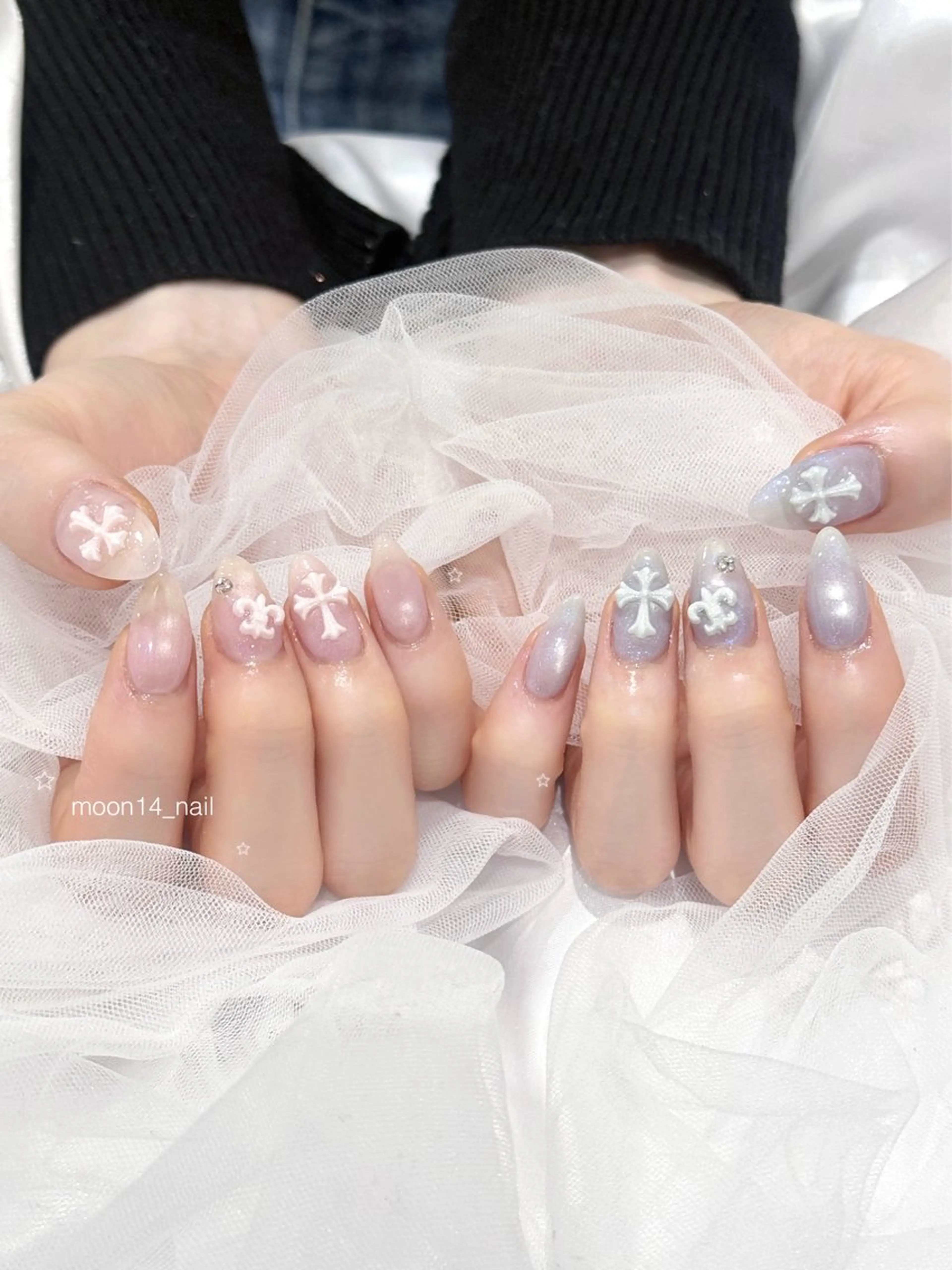 ネイル ジェルネイル 水色 パラジェル ピンク 春ネイル ハンドネイル natsuki 💫のネイルデザイン