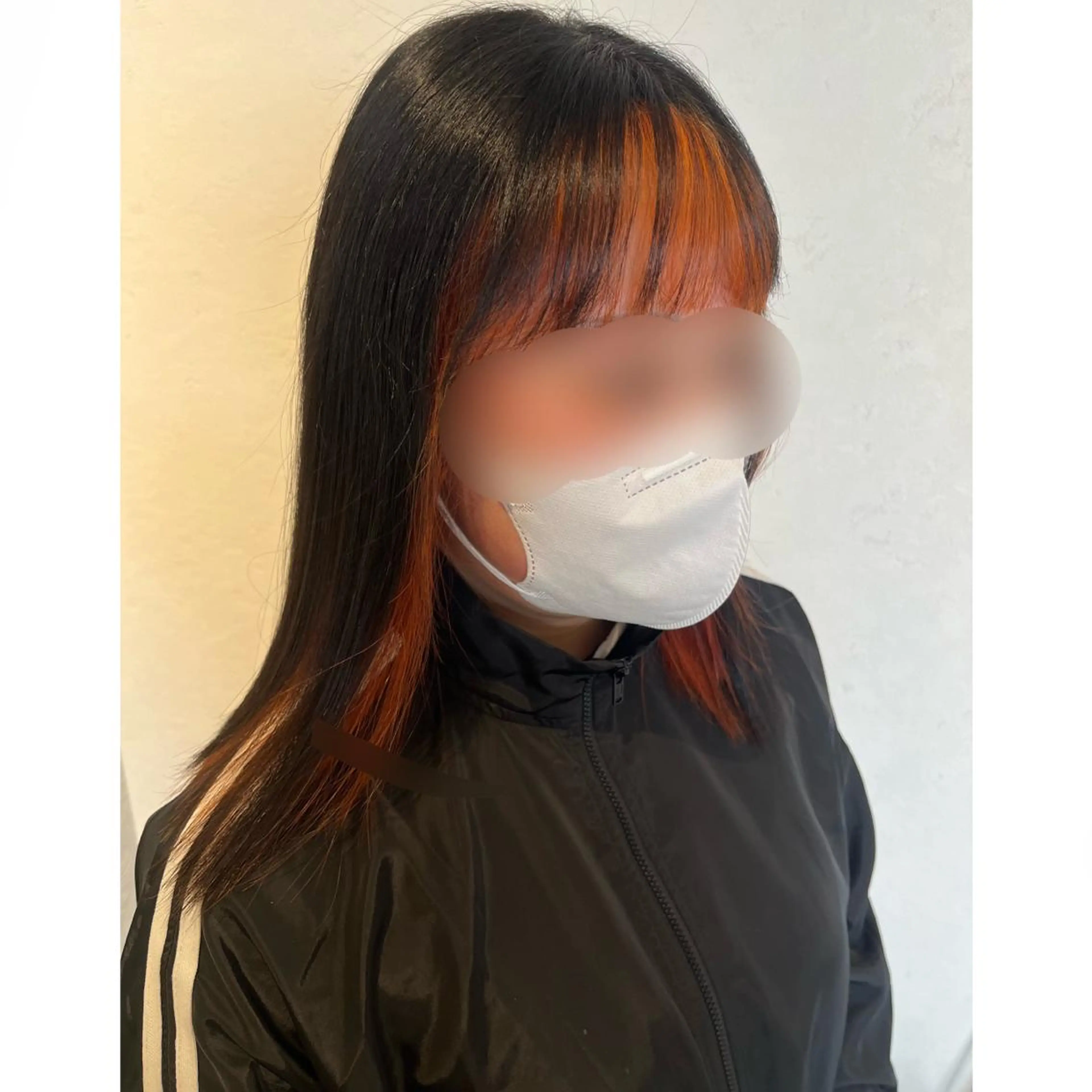 カラー ミストバング イヤリングカラー  フェイスフレーミング はしもと あかりのヘアスタイル