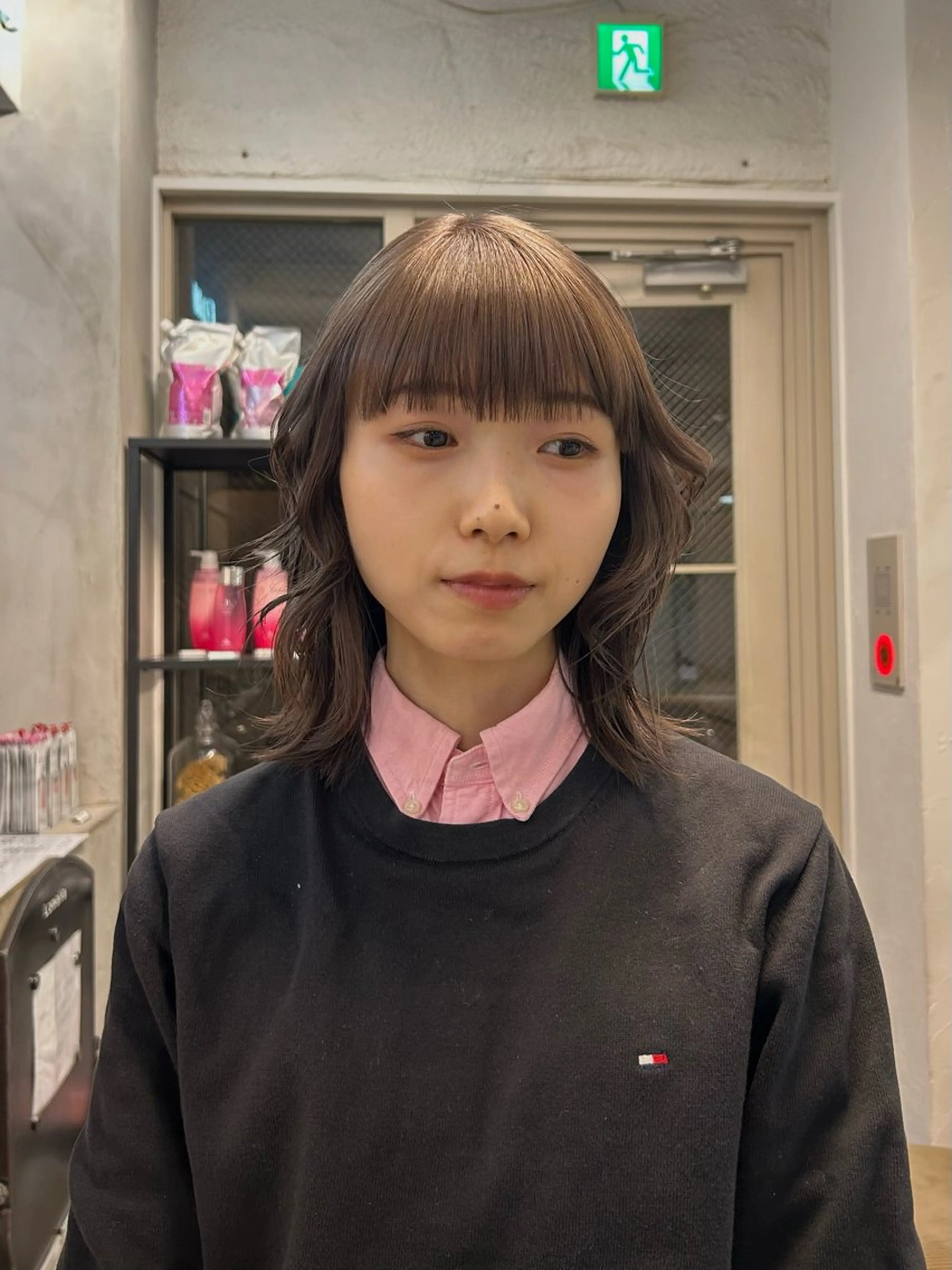 ミディアム カラー グレージュ ヘアカラー トリートメント ミルクティーカラー/ ベージュ/moekaのヘアスタイル