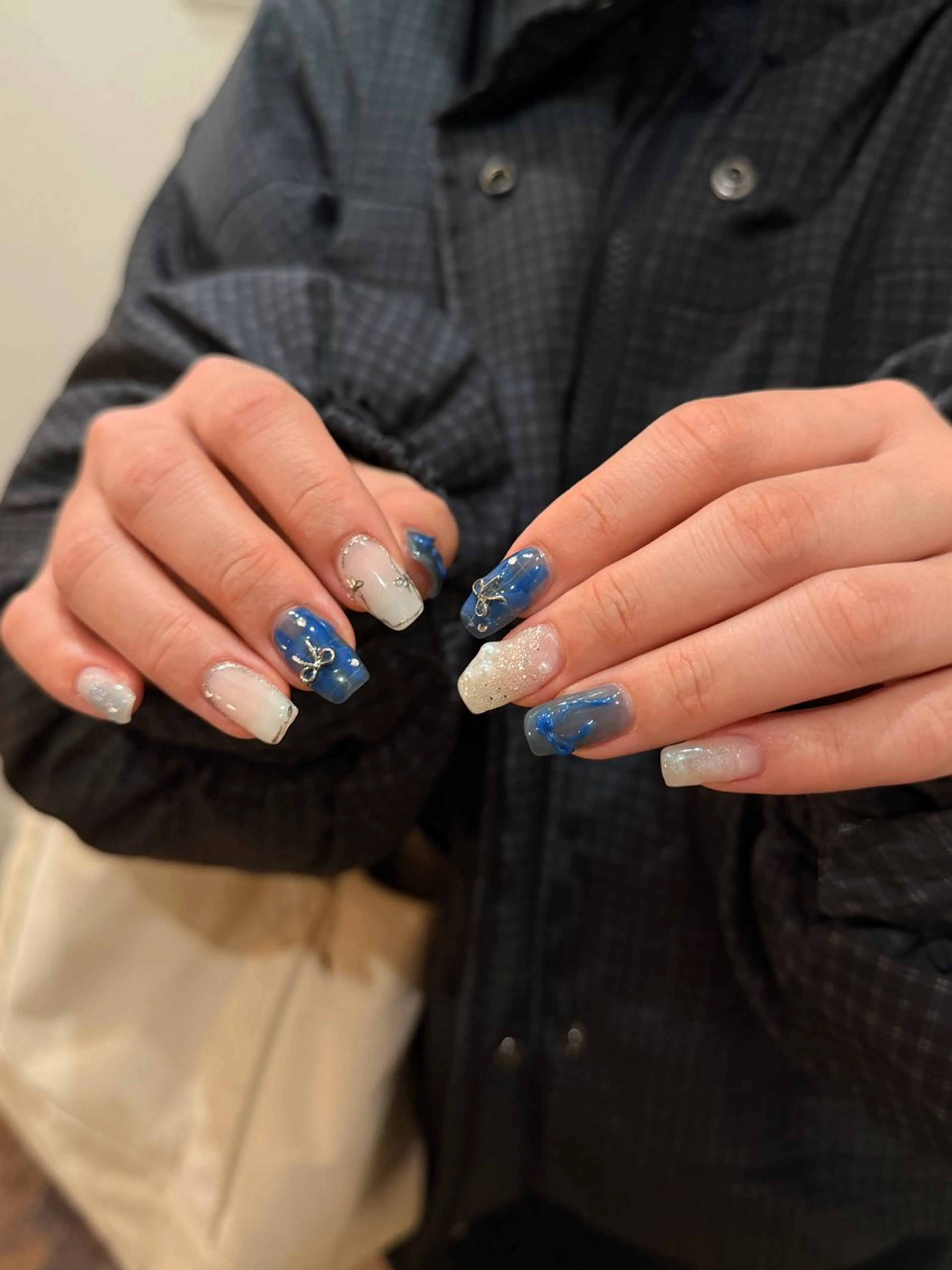 ネイル ブルー 石田 祥子のネイルデザイン