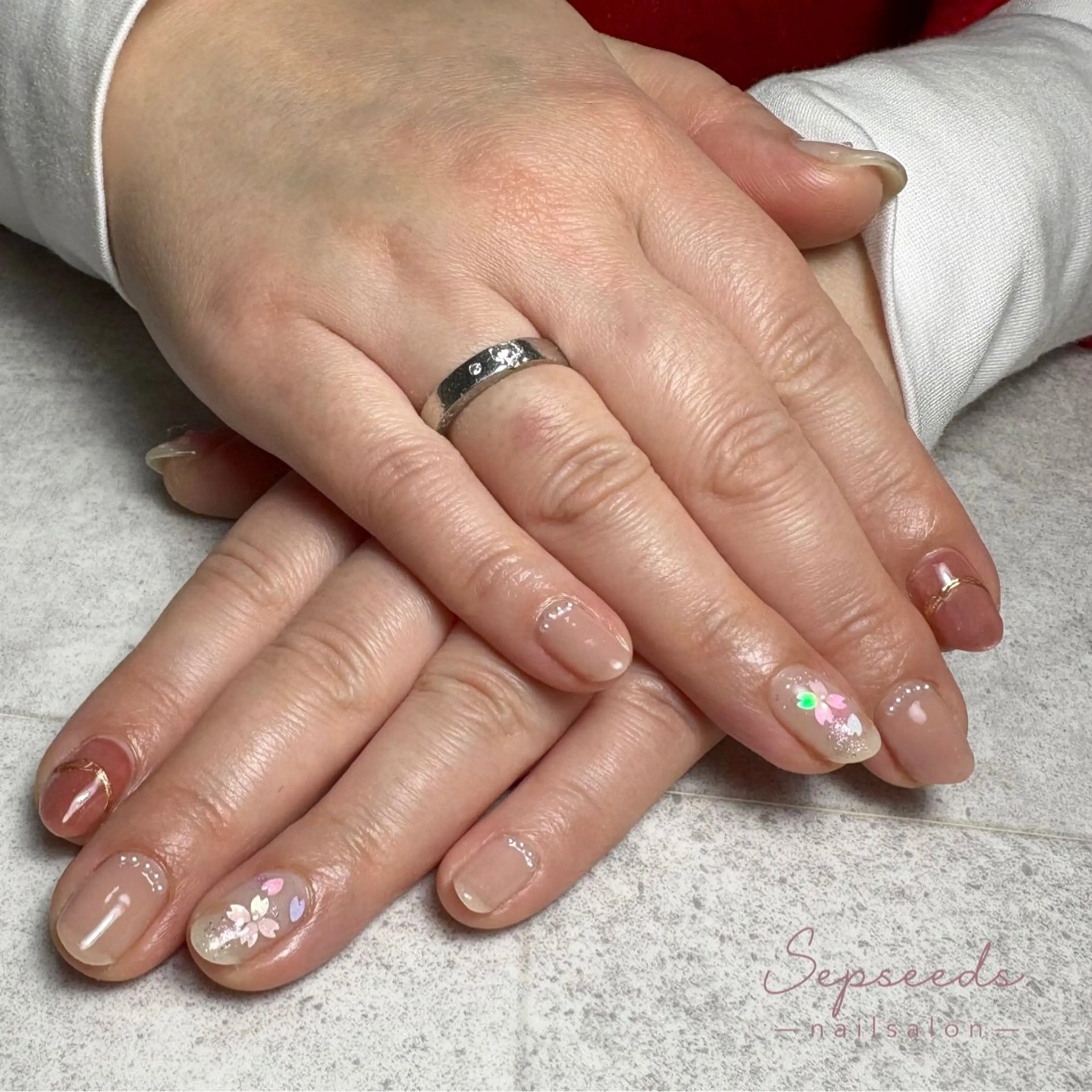 ネイル チークネイル 桜ネイル 春ネイル Sepseeds. 🌱朝9時～OK🤲のネイルデザイン
