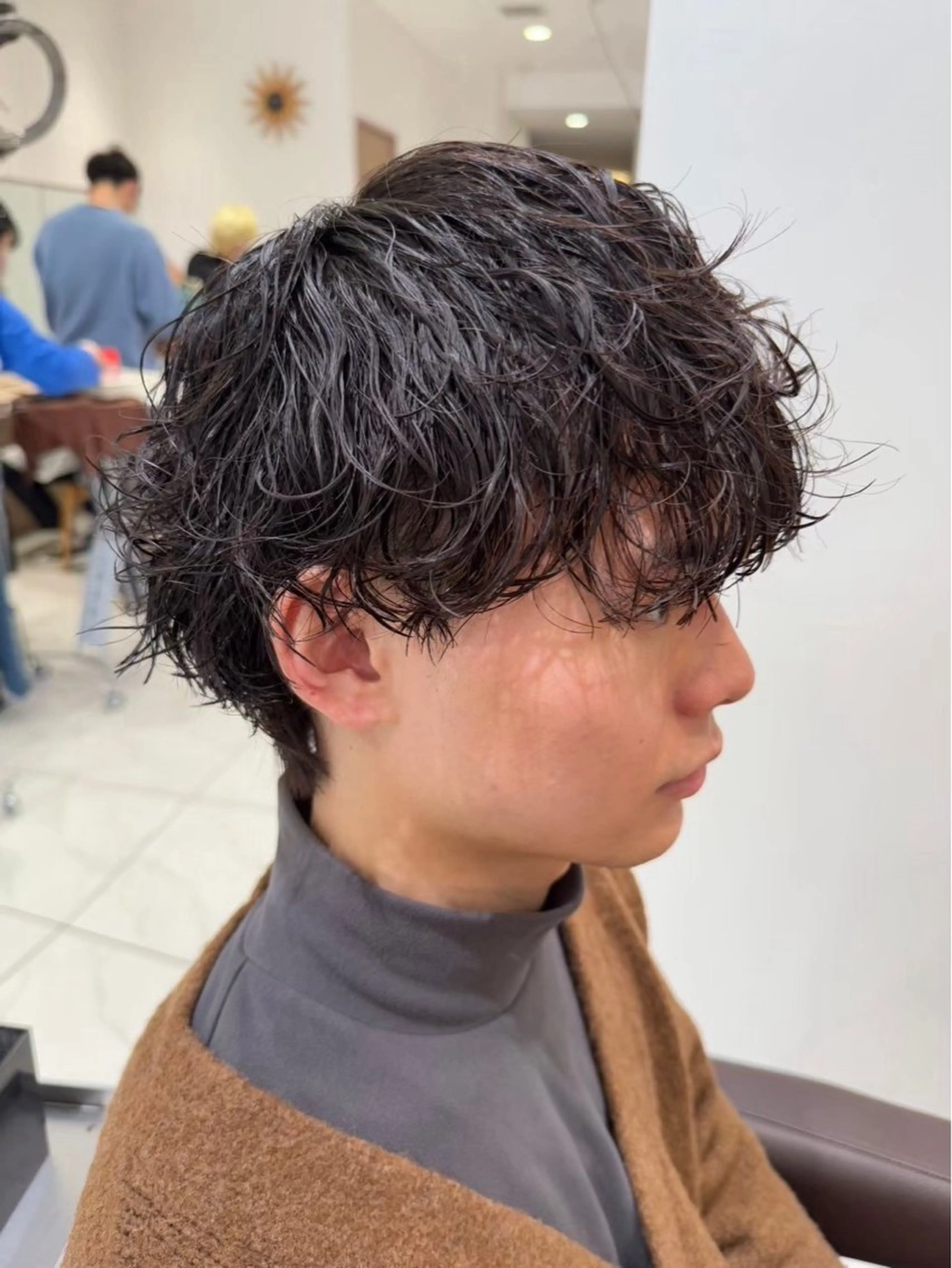 パーマ メンズ カット パーマ メンズ毛流れ 縮毛特化/土屋丈のヘアスタイル