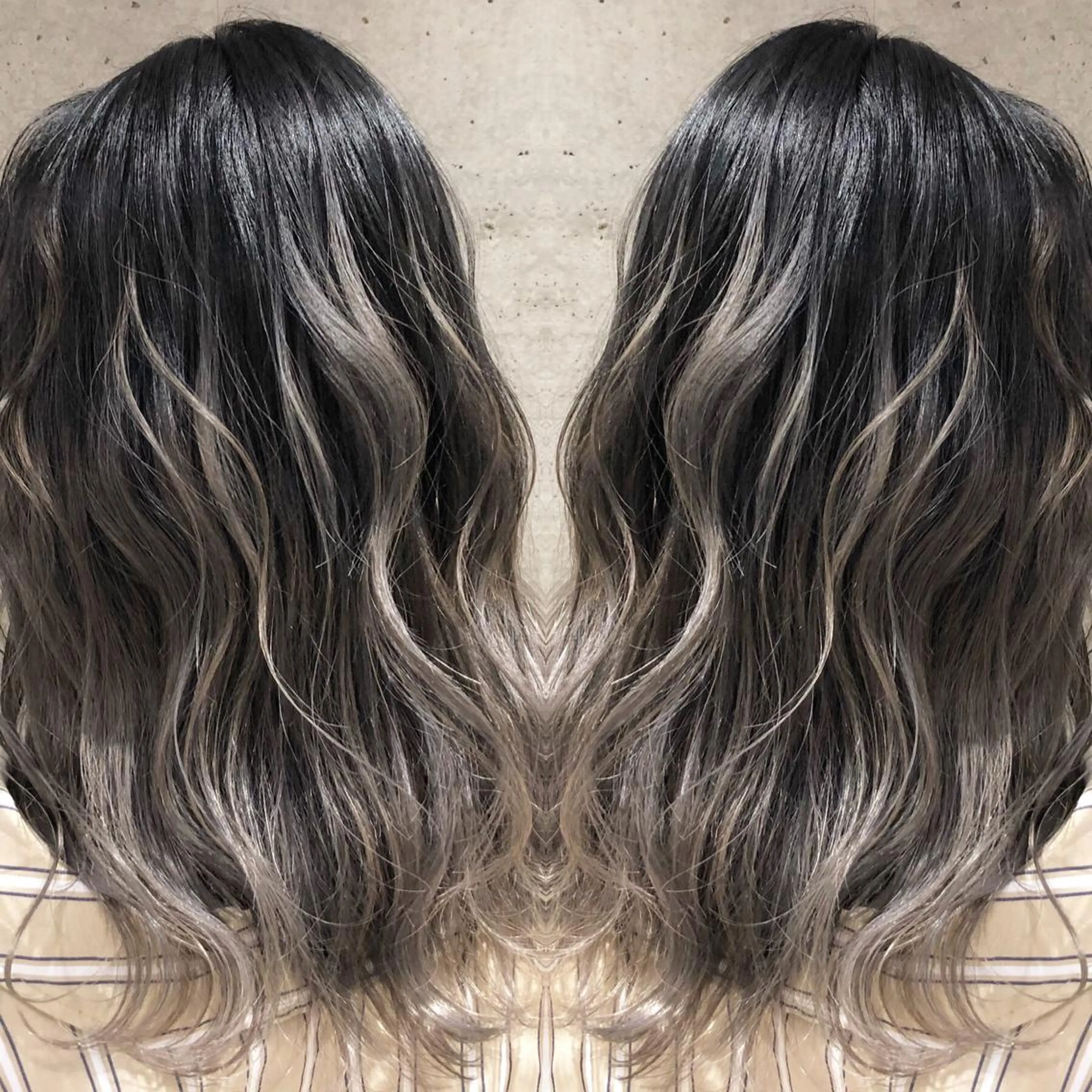 セミロング カラーモデル募集中 美容室ハピスのヘアスタイル