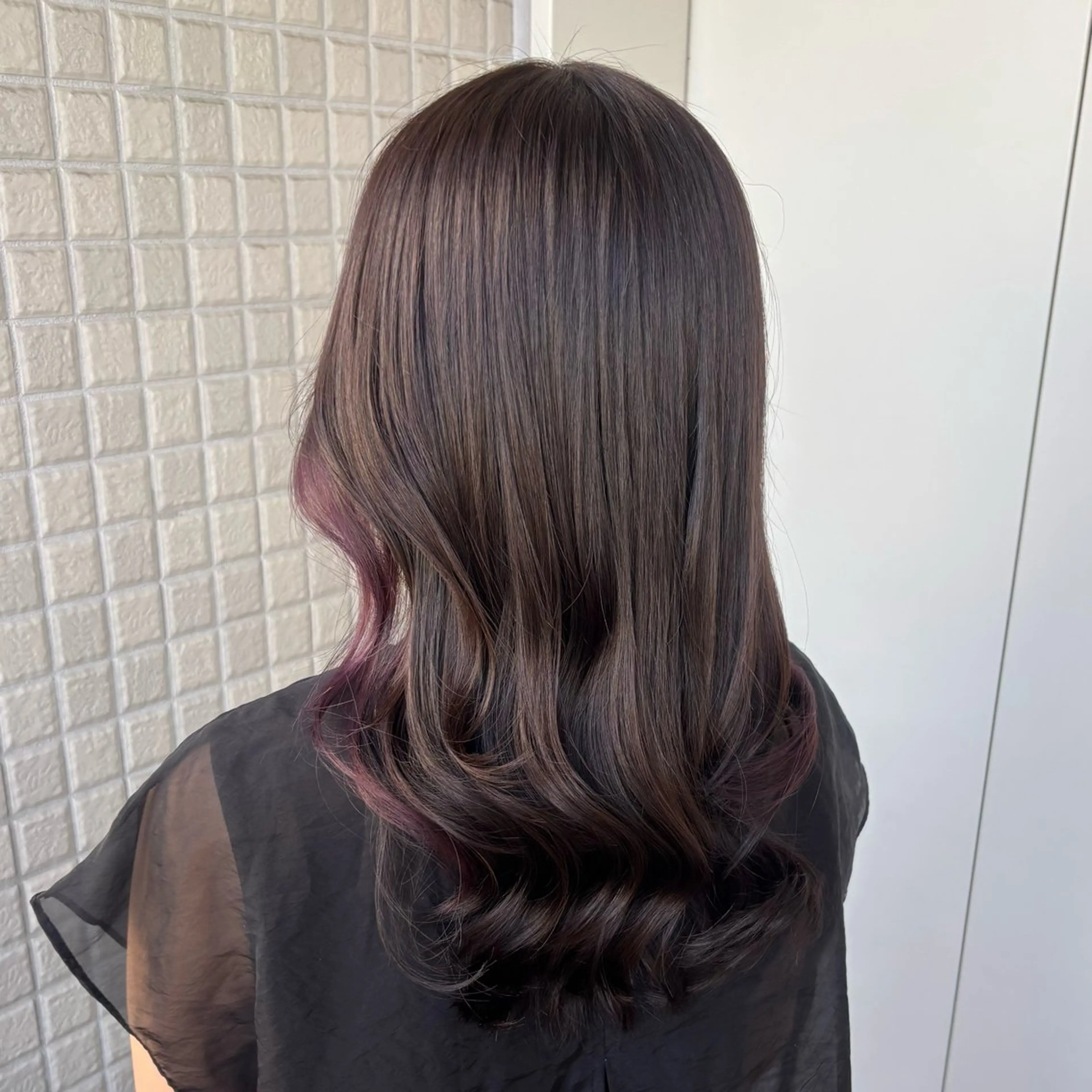 カラー 透明感カラー ラベンダーカラー ピンクカラー ピンクラベンダー ヘアカラー トリートメント 艶感カラー/オリーブ アレンジ：♡のヘアスタイル