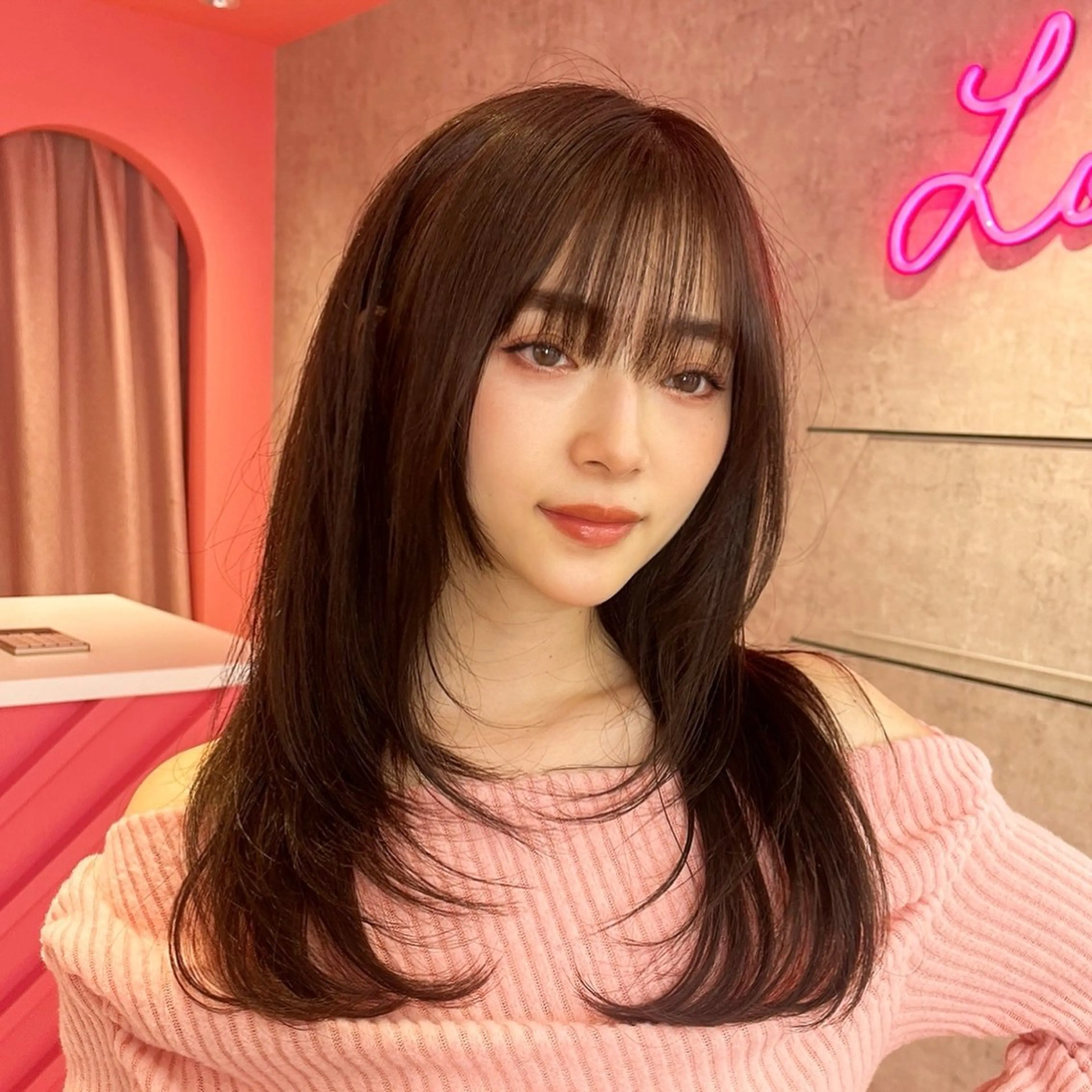 ミディアム カラー 似合わせカット 山崎/ボブ縮毛矯正 レイヤー髪質改善のヘアスタイル