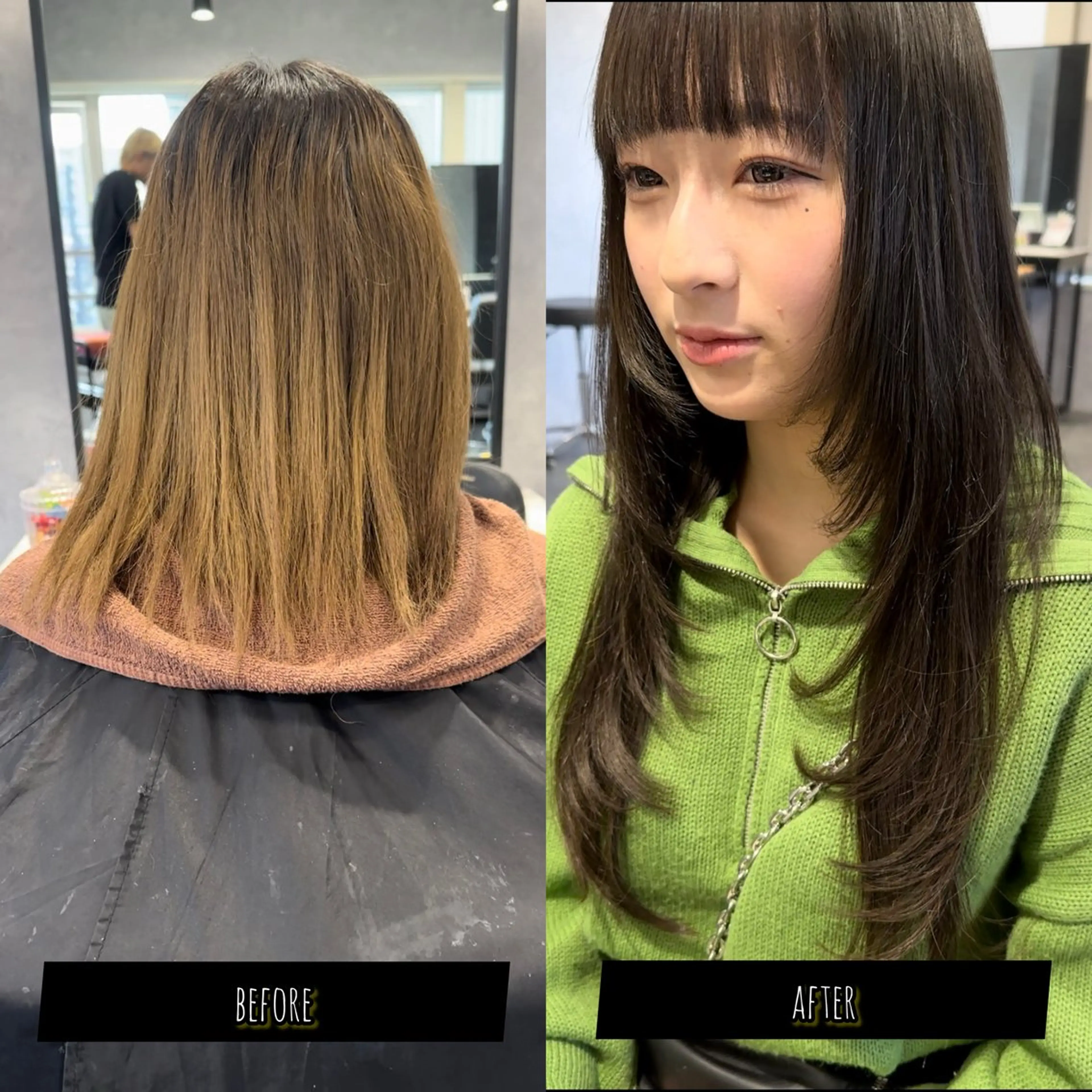 ミディアム カラー プルエクステ エクステ レイヤーカット ヘアカラー トリートメント エクステ プルエクステ/透明感 カラー✨KAZUKIのヘアスタイル