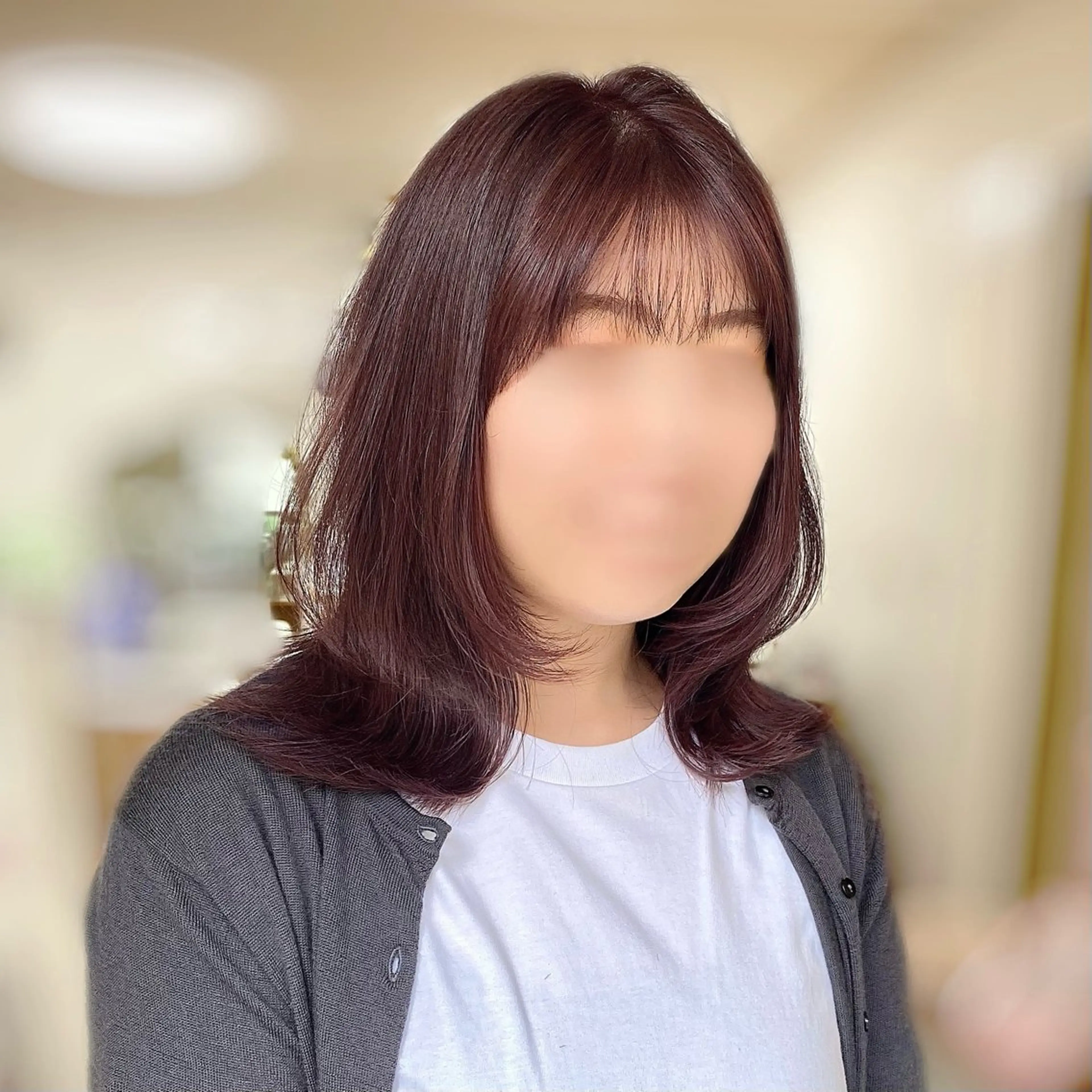 セミロング カラー ラベンダーカラー ピンクカラー ピンクラベンダー くびれヘア カット ヘアカラー トリートメント 🥣 hashi 🛋️のヘアスタイル