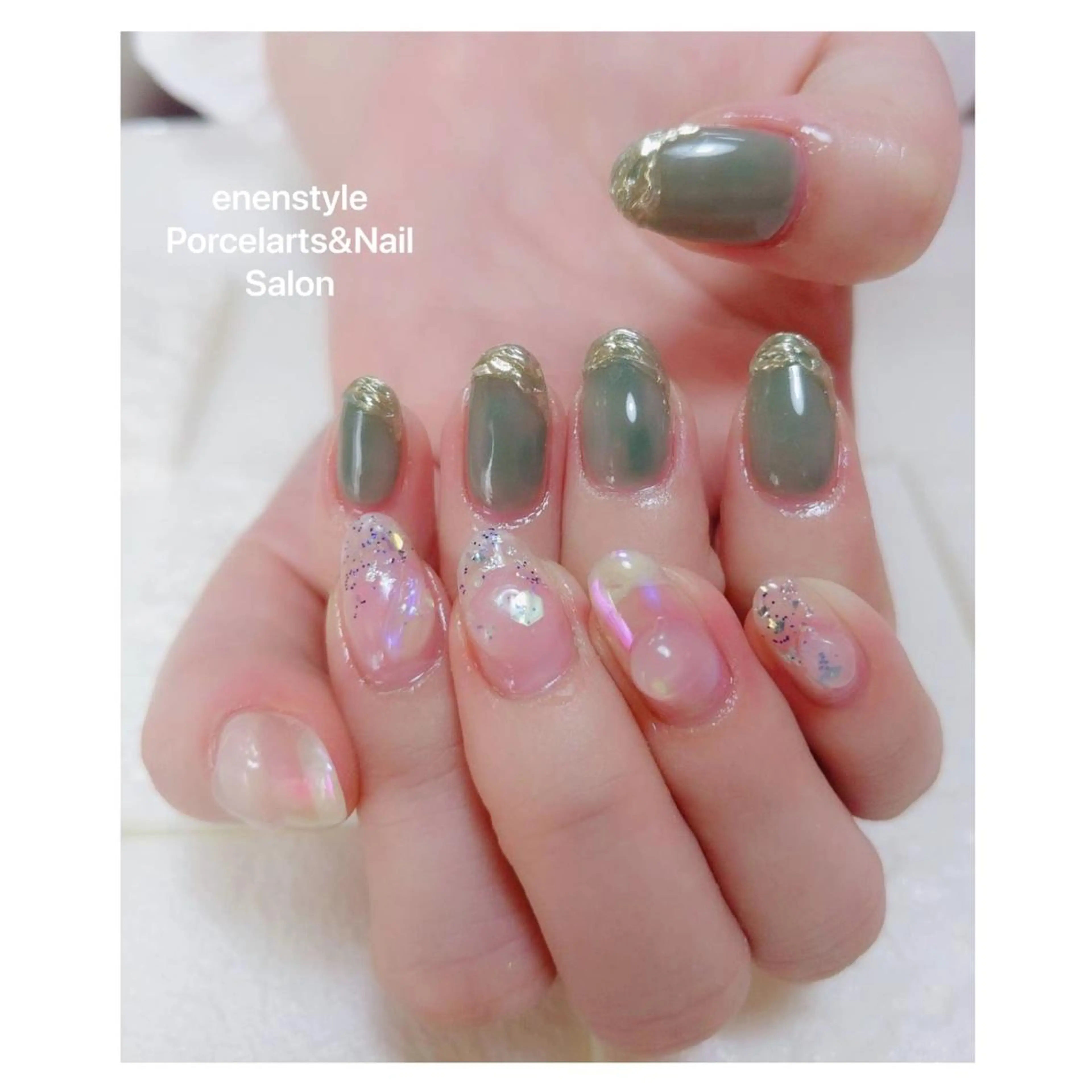 ミディアム ネイル ハンドネイル 👑enen style👑のネイルデザイン